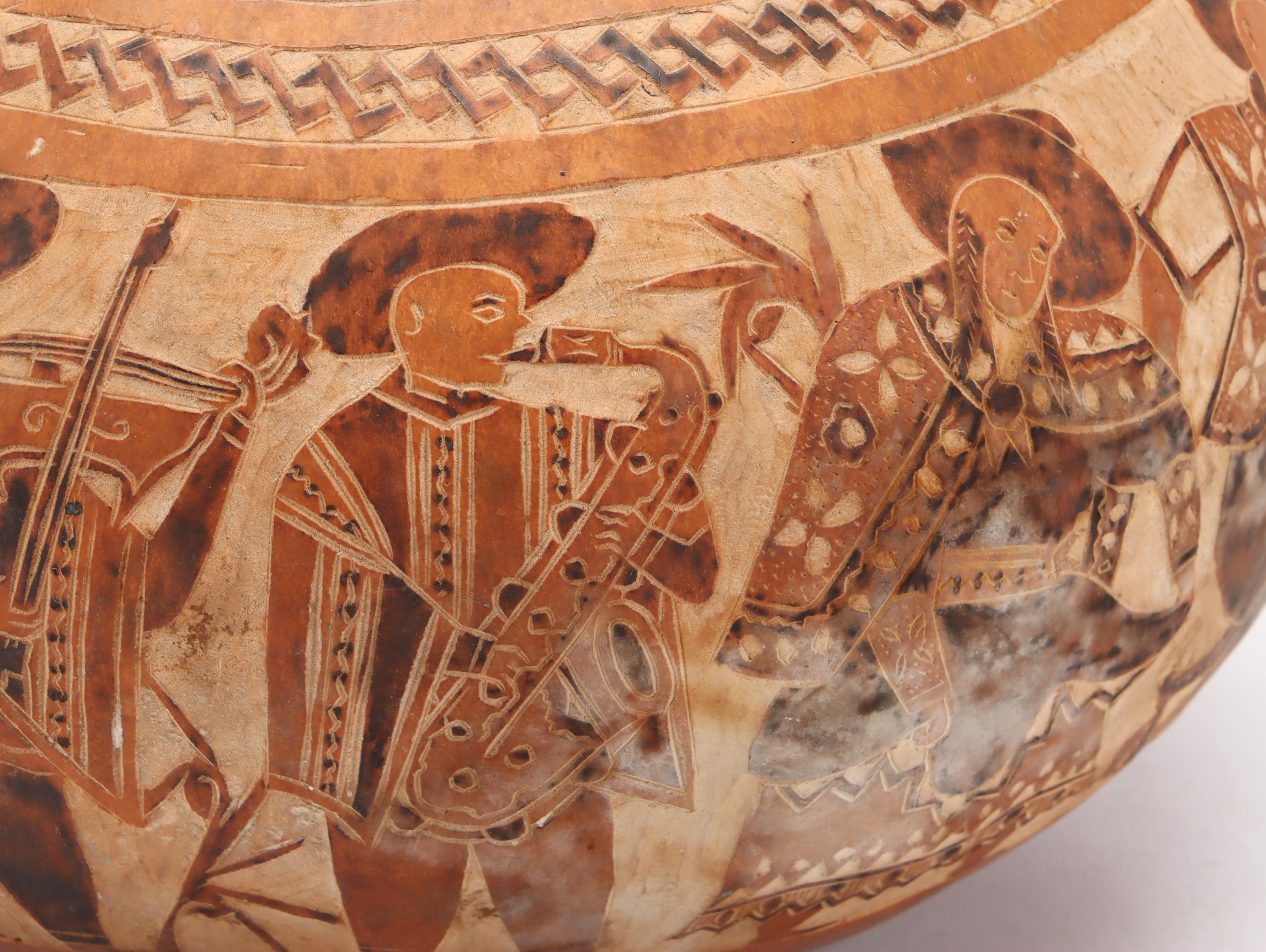 Freida Lee Navajo Pottery Bowl with Other Carved Storyteller Gourd and Pitcher