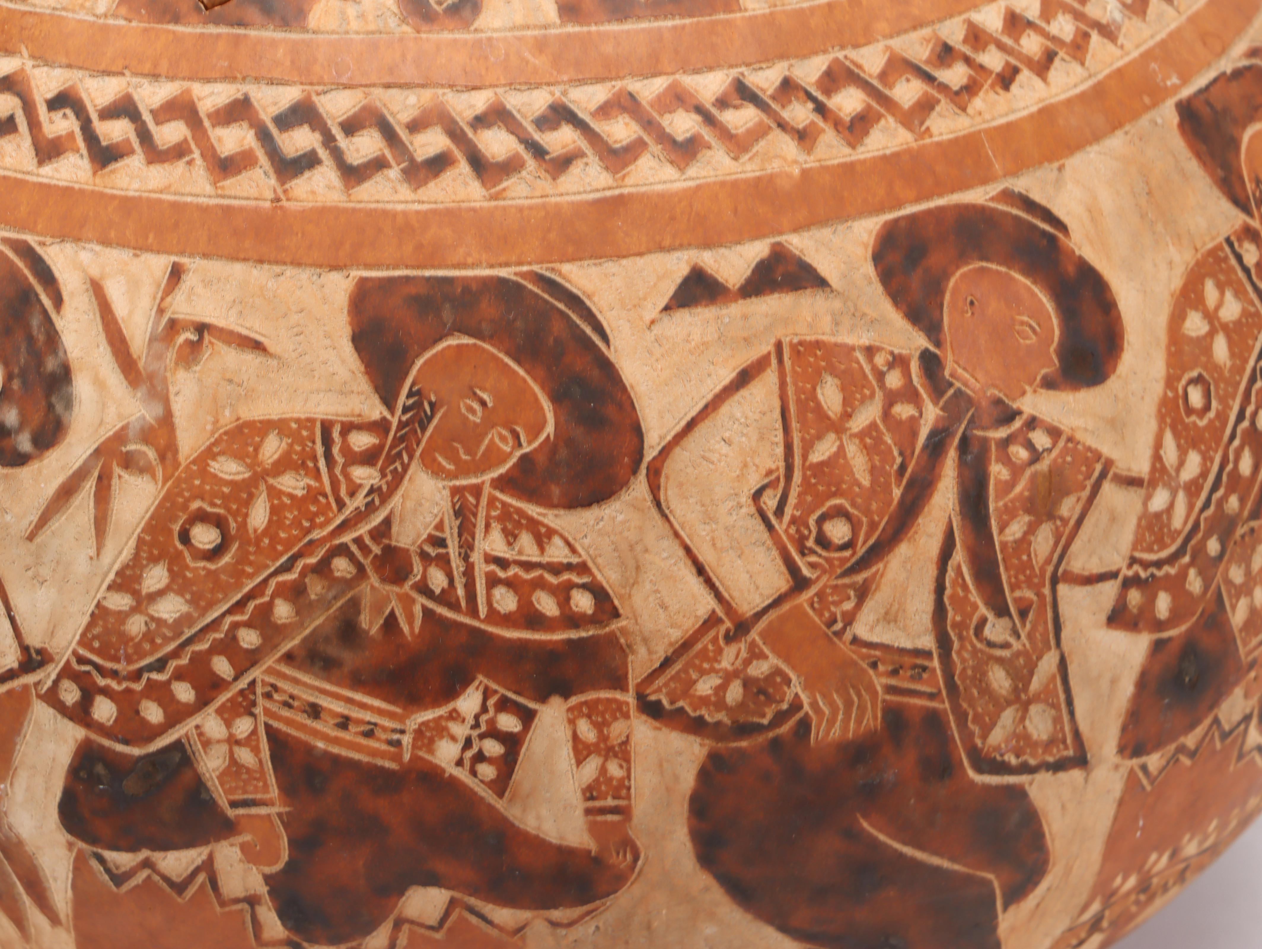 Freida Lee Navajo Pottery Bowl with Other Carved Storyteller Gourd and Pitcher