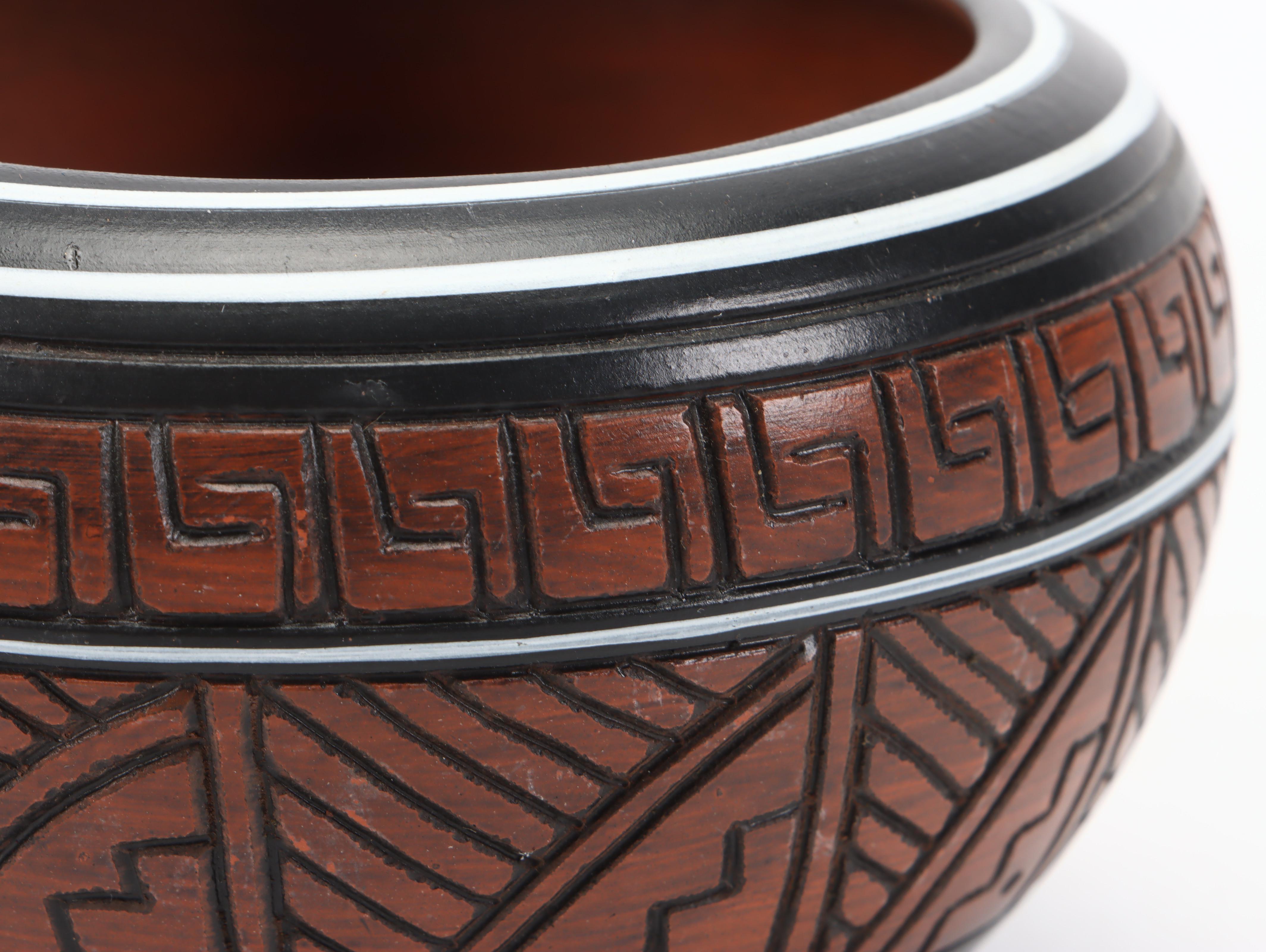 Freida Lee Navajo Pottery Bowl with Other Carved Storyteller Gourd and Pitcher