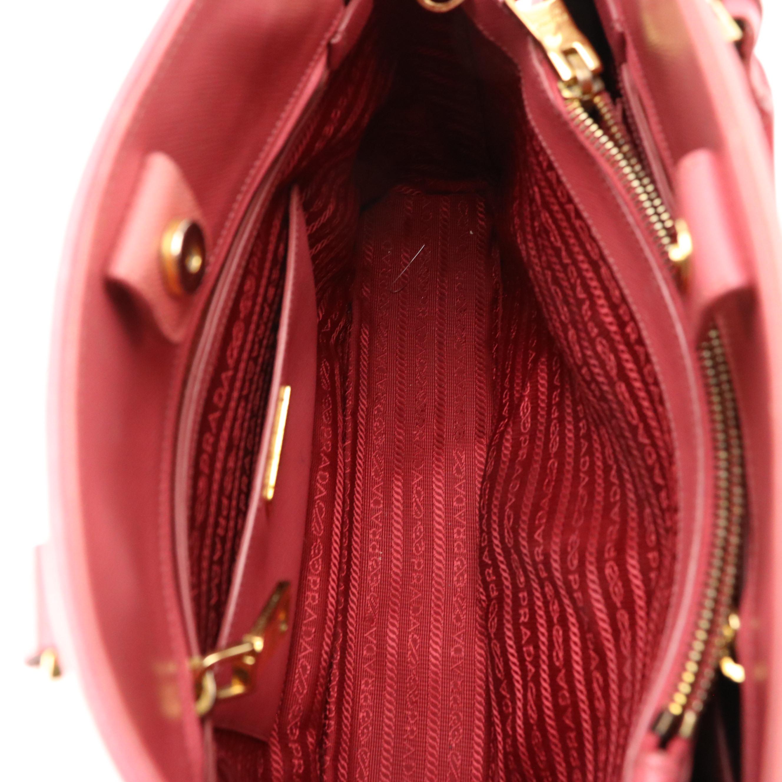 Prada Domed Two-Way Satchel in Blush Pink Saffiano Leather