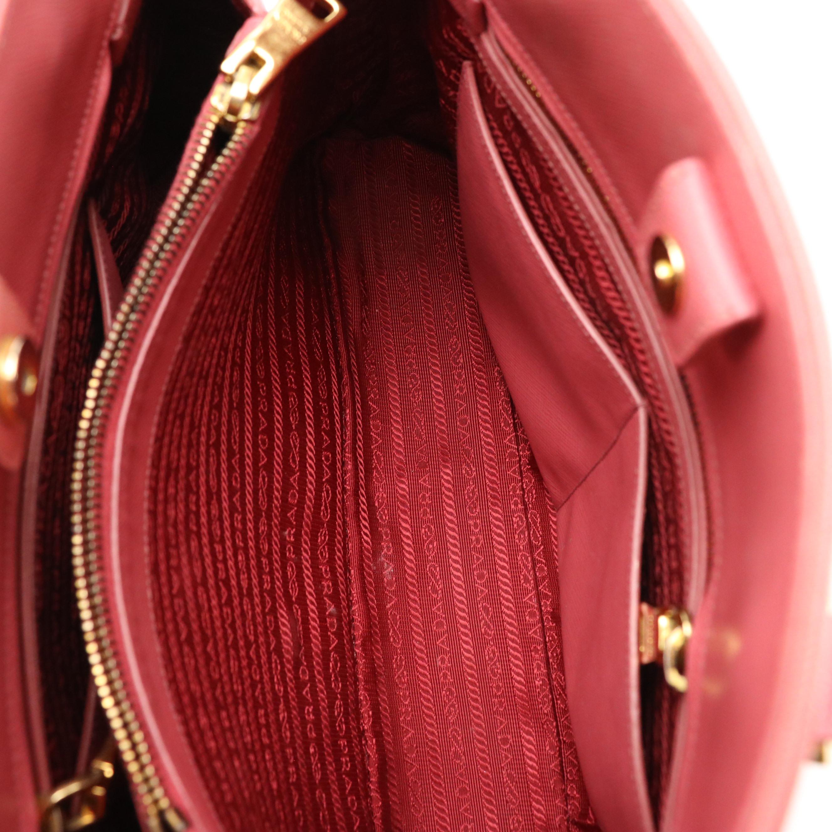 Prada Domed Two-Way Satchel in Blush Pink Saffiano Leather