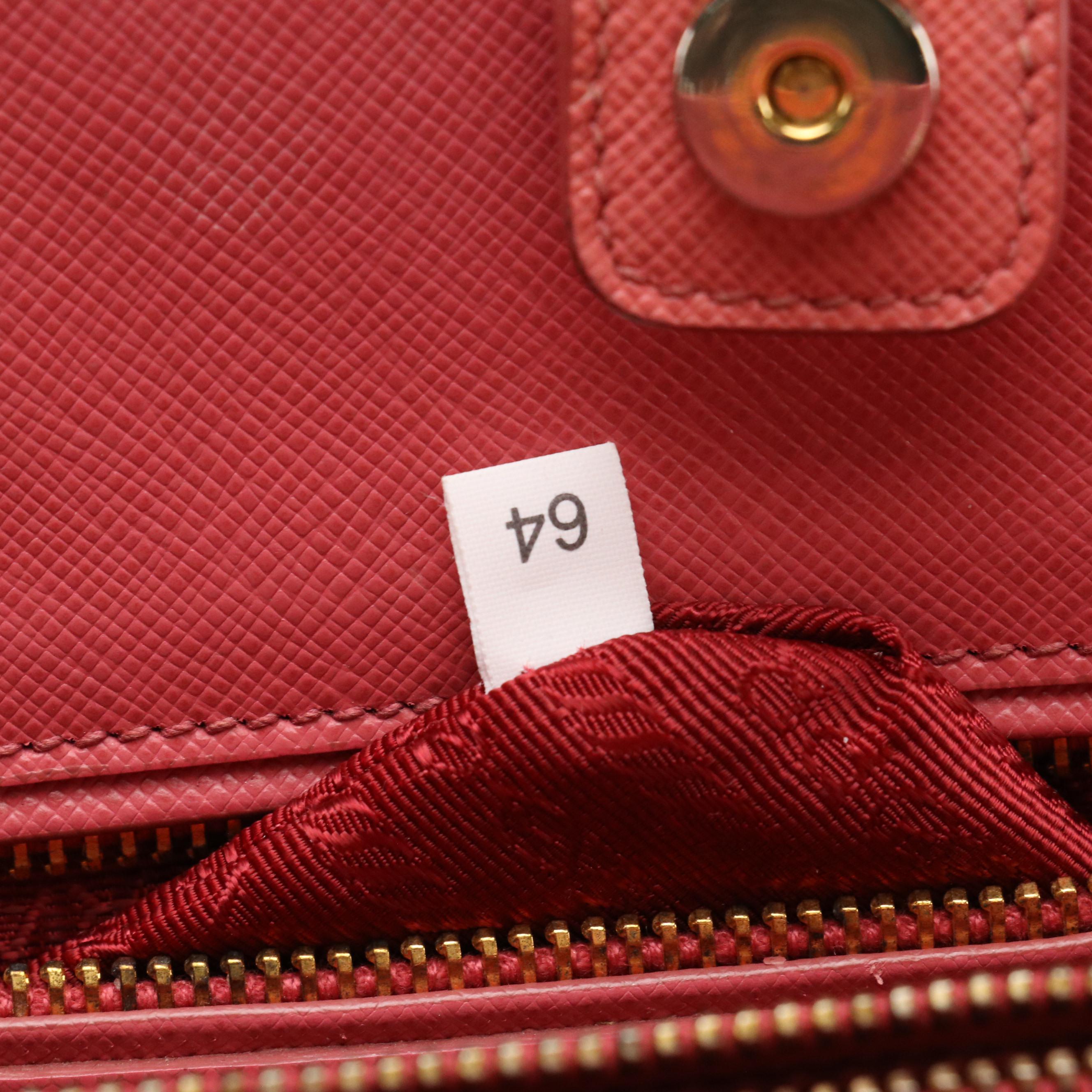 Prada Domed Two-Way Satchel in Blush Pink Saffiano Leather