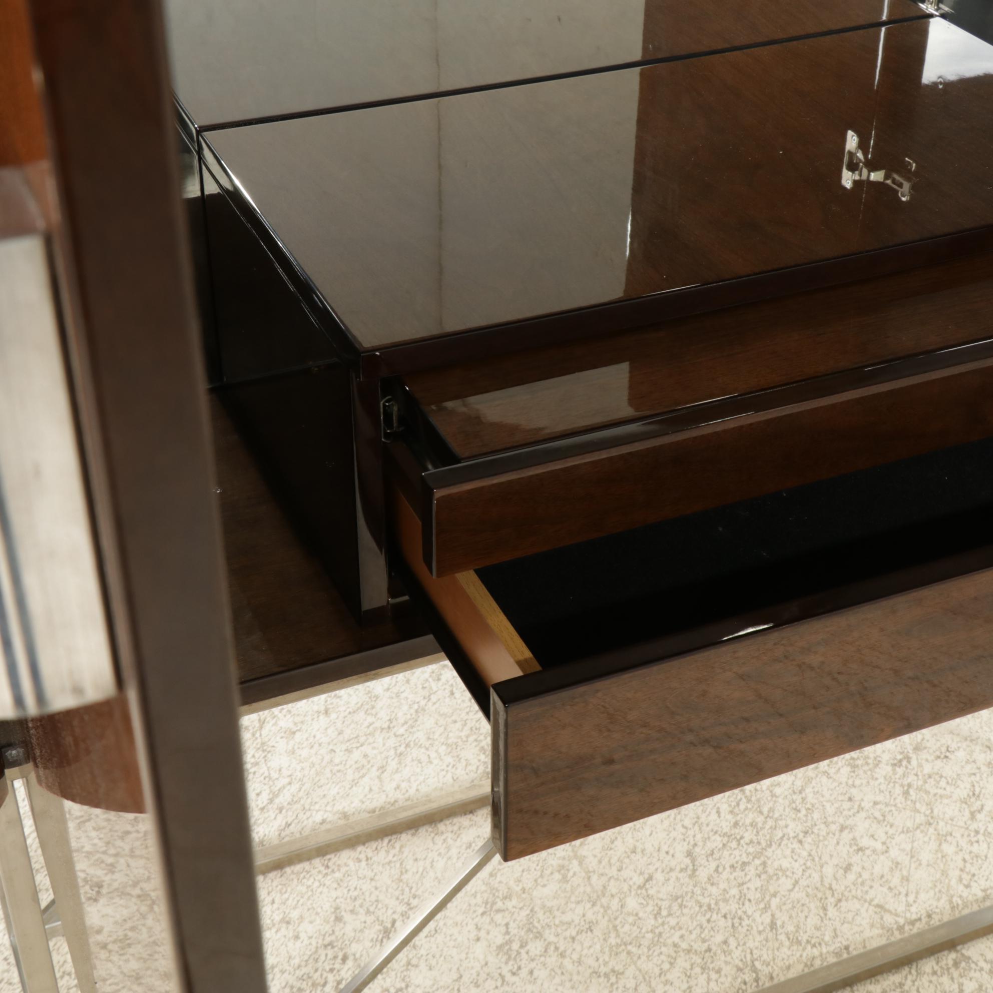 Giorgio Soressi for Malerba "5th Avenue" Modernist Lacquered Wood Bar Cabinet