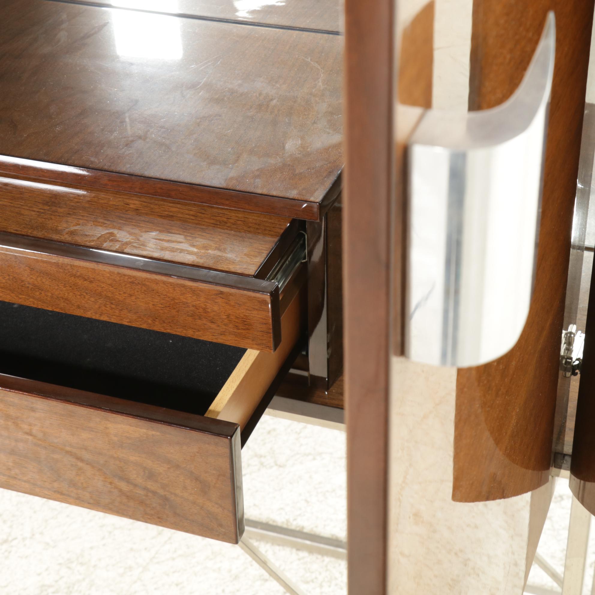 Giorgio Soressi for Malerba "5th Avenue" Modernist Lacquered Wood Bar Cabinet