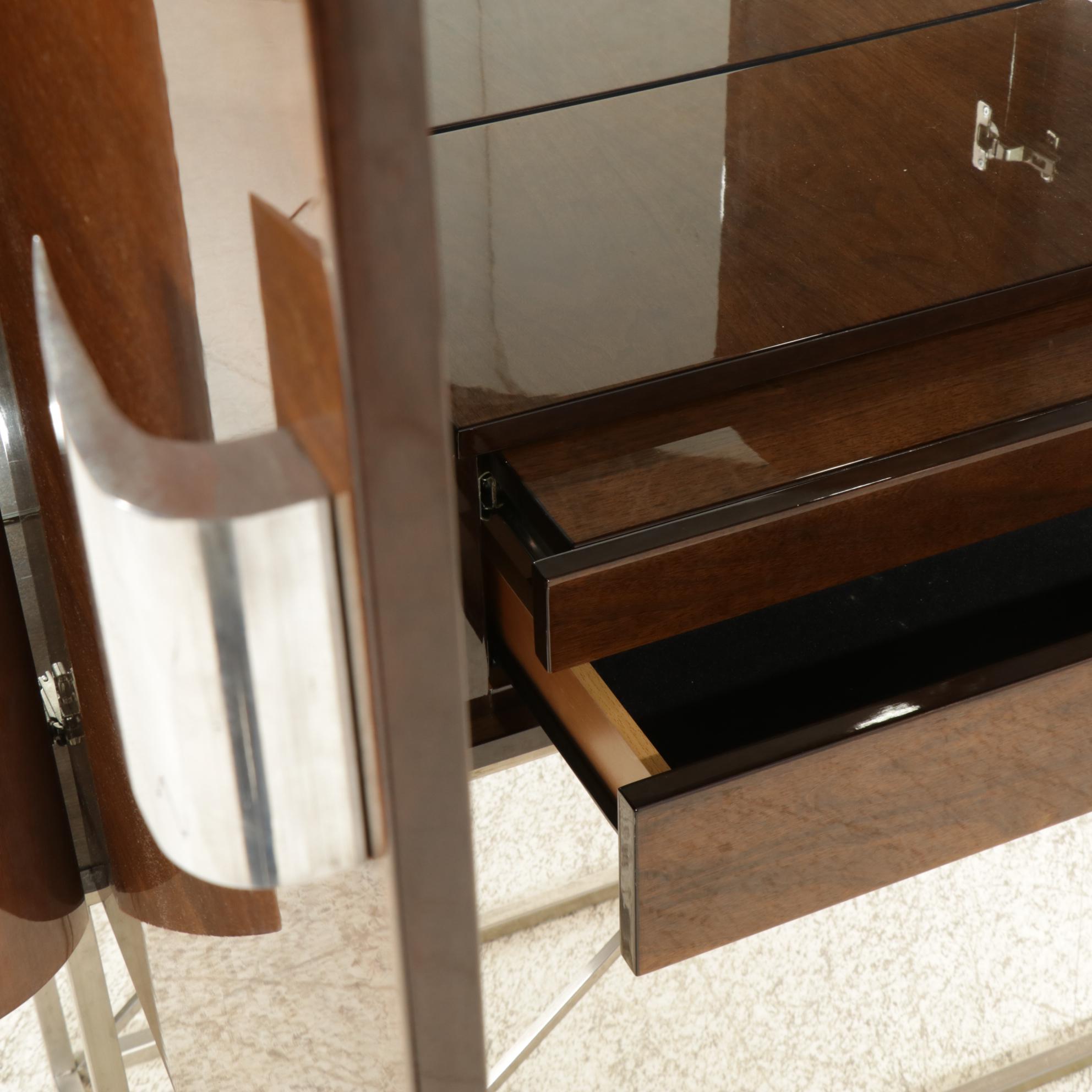 Giorgio Soressi for Malerba "5th Avenue" Modernist Lacquered Wood Bar Cabinet