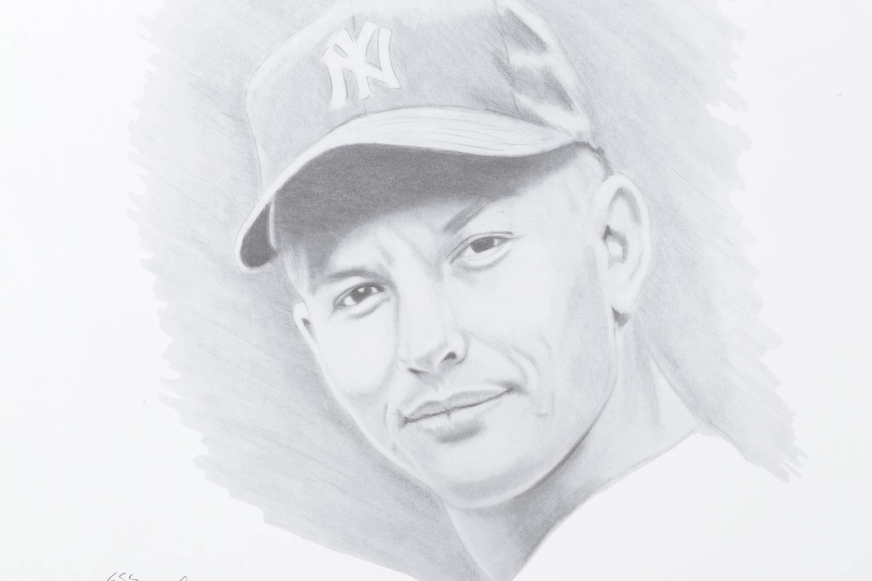 Mickey Mantle Signed "Rookie Series 1" Lithograph Print by David Cooney