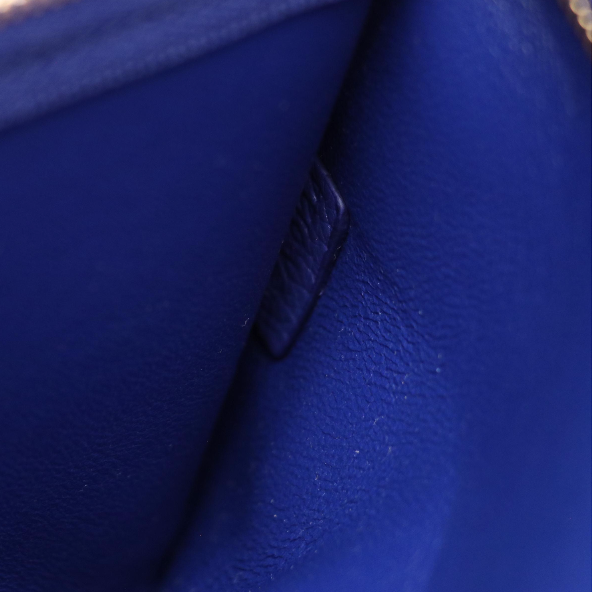 Céline Two-Way Trapeze Bag in Deep Blue Calfskin Leather and Suede