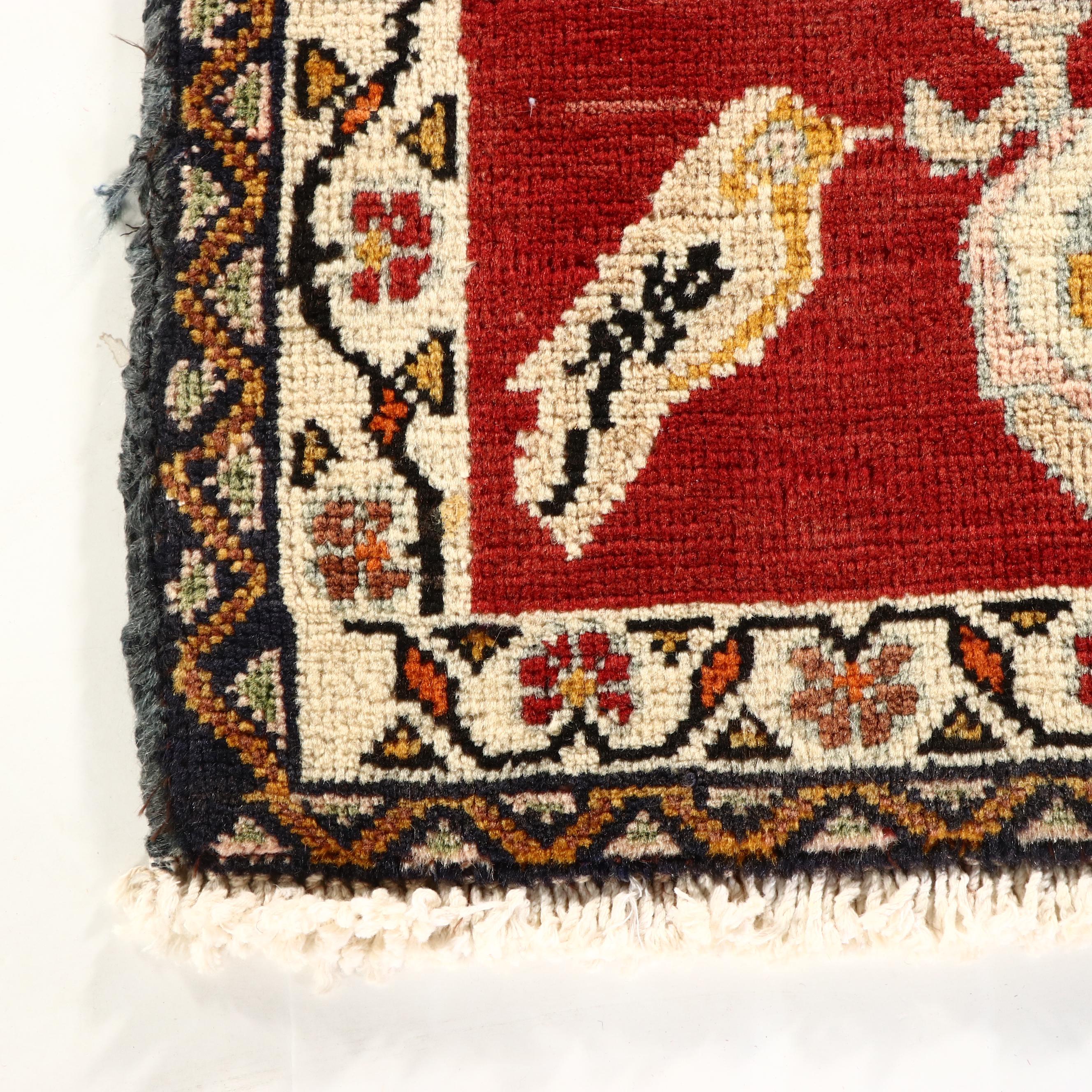 1'10 x 2' Hand-Knotted Northwest Persian Pictorial Floor Mat