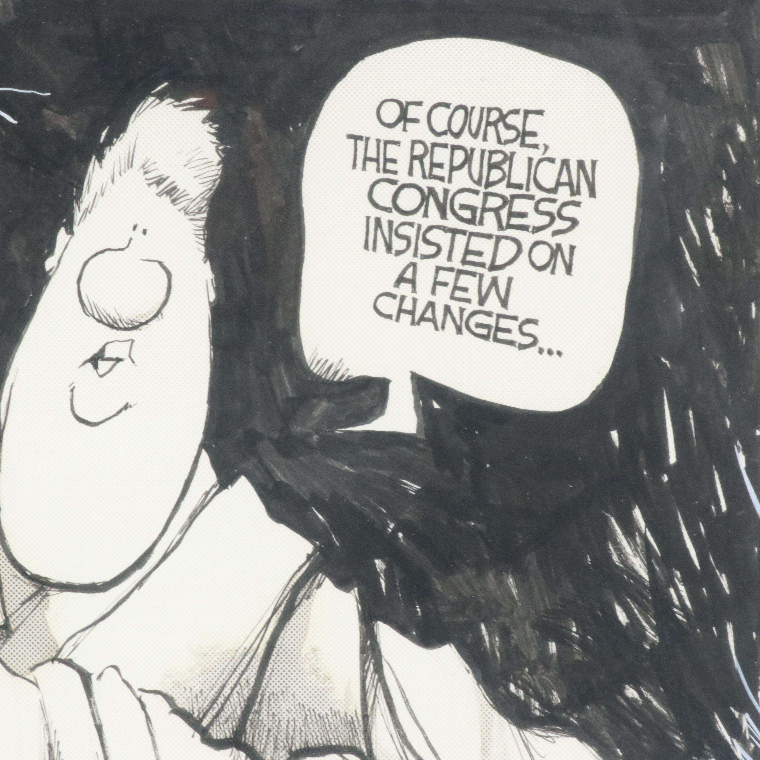 Jim Borgman Ink Cartoon Illustration "New Covenant" for the Cincinnati Enquirer