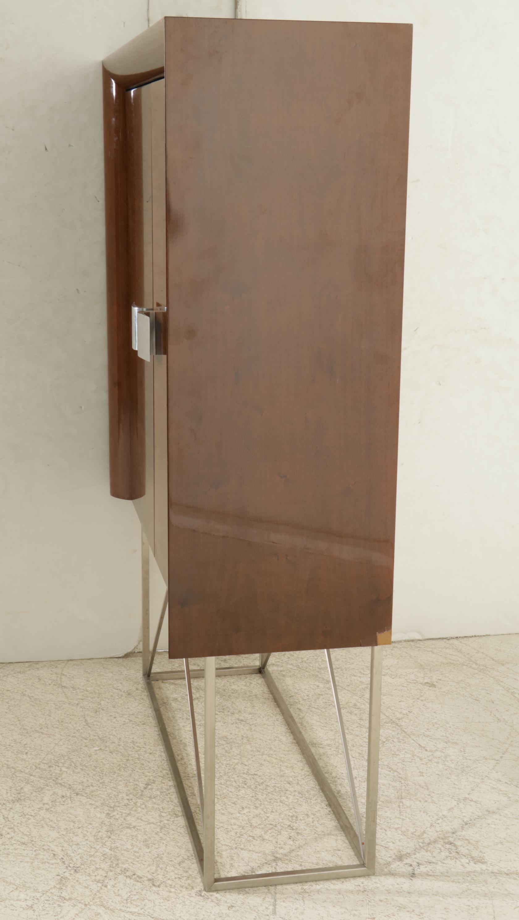 Giorgio Soressi for Malerba "5th Avenue" Modernist Lacquered Wood Bar Cabinet