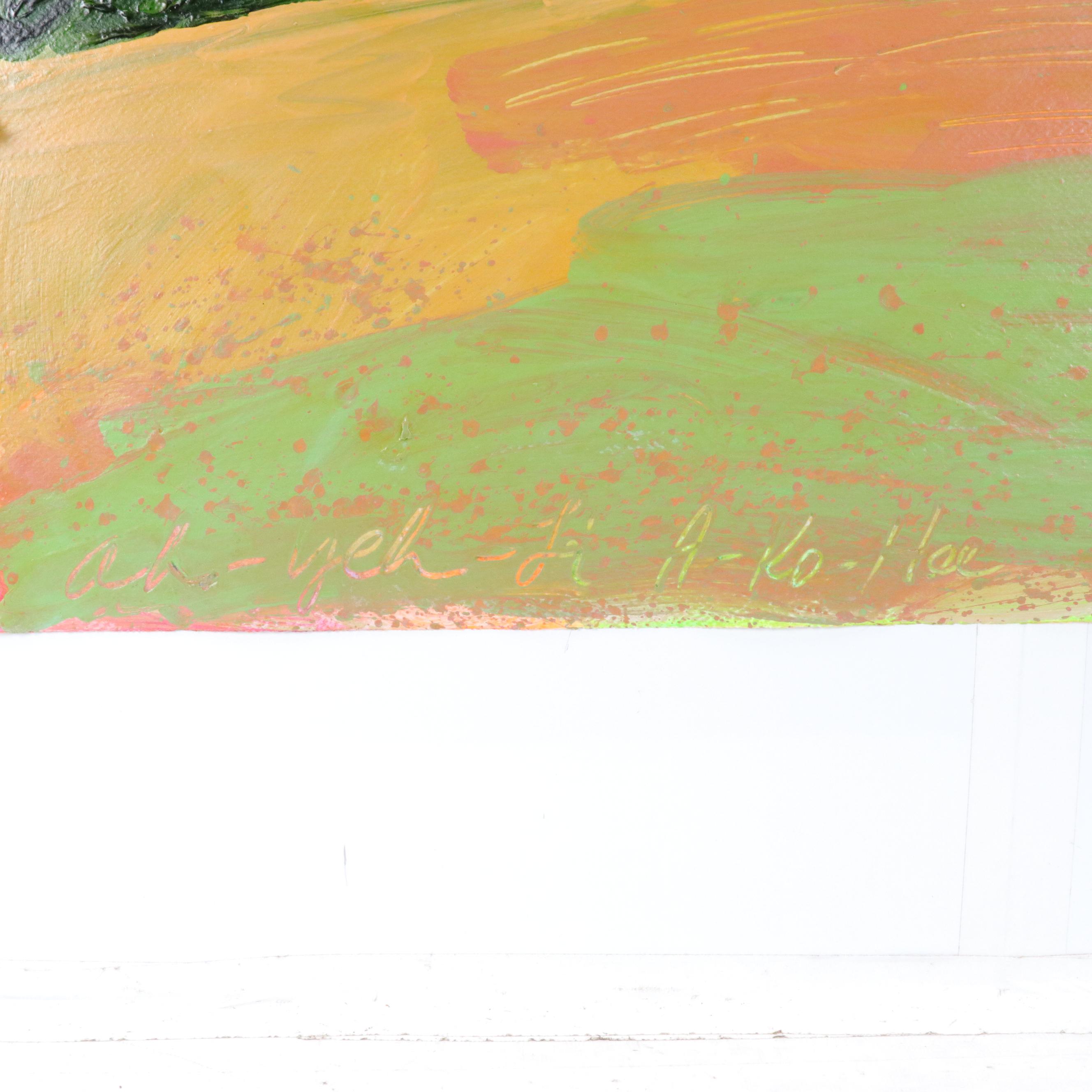 Harry Hilson Modern Landscape Acrylic Painting "Ah-Yeh-Hi A-Ko-Hee"