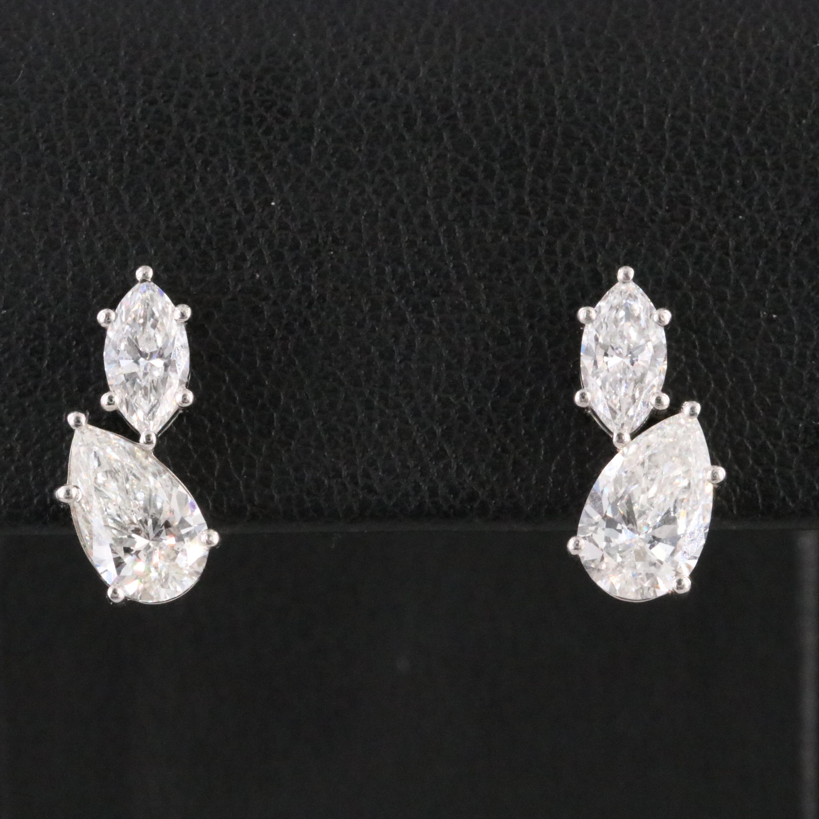 Platinum 2.20 CTW Lab Grown Diamond Earrings