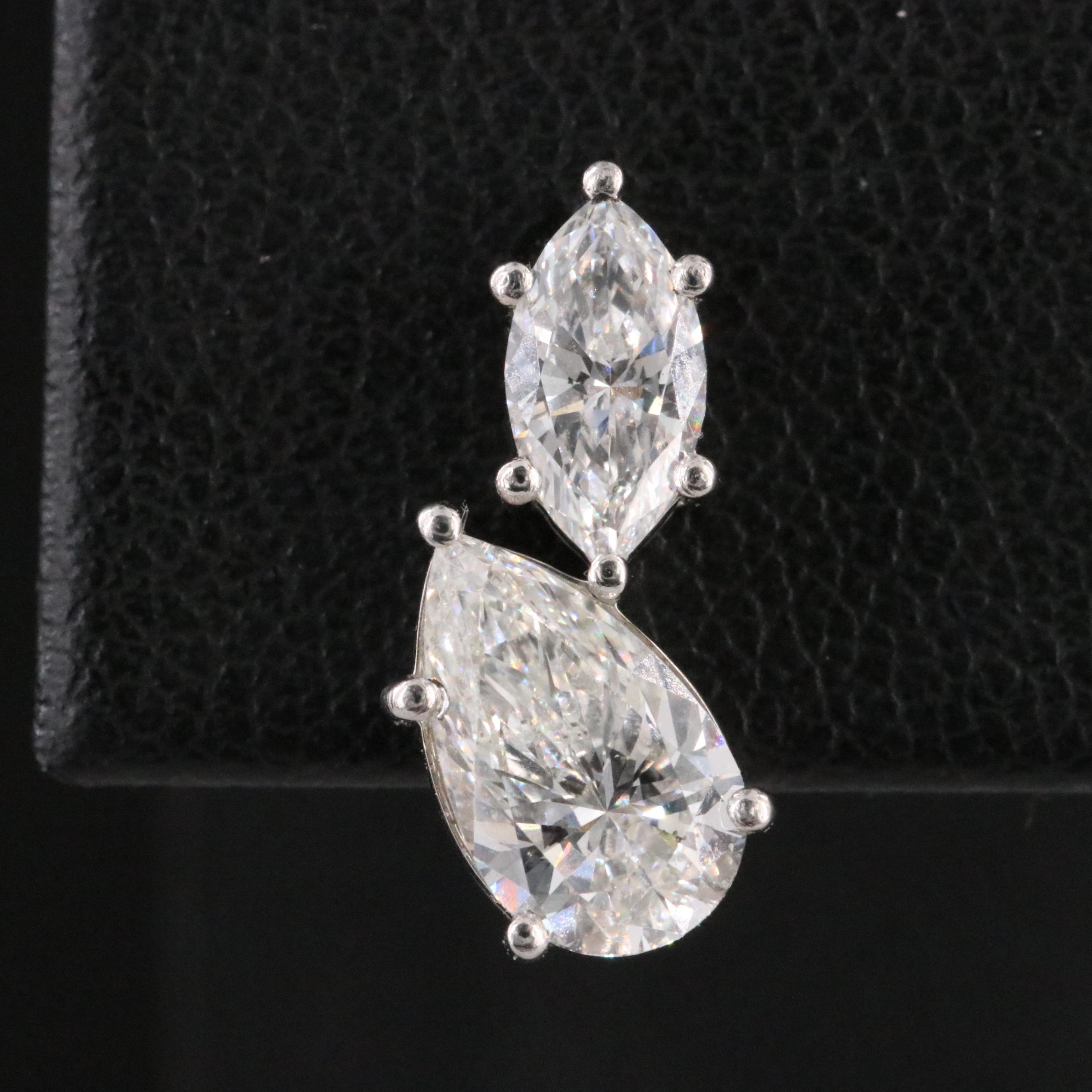 Platinum 2.20 CTW Lab Grown Diamond Earrings