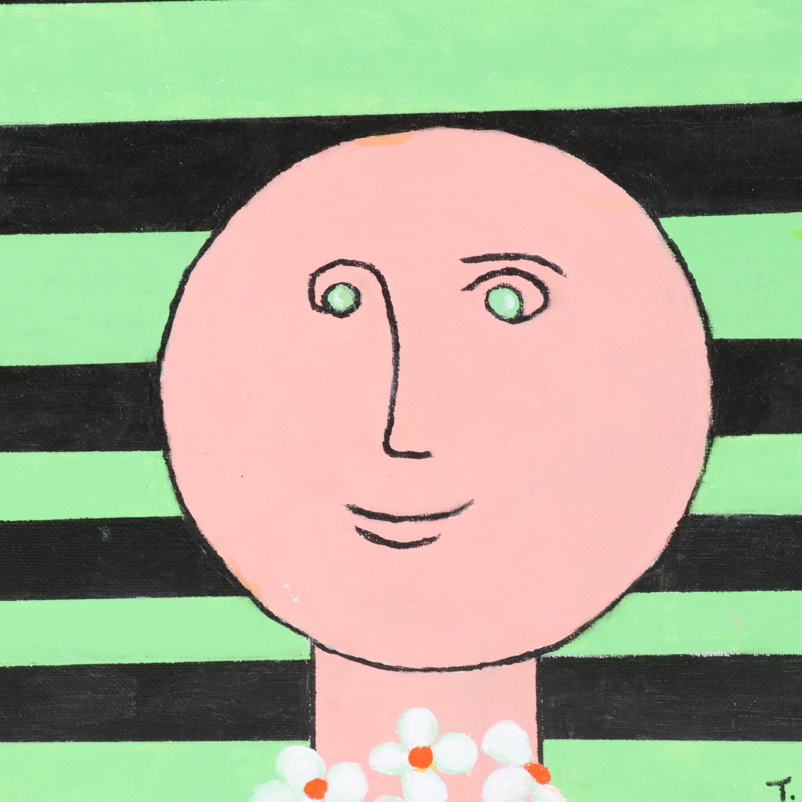 James Thomas Watkins Stylized Acrylic Portrait