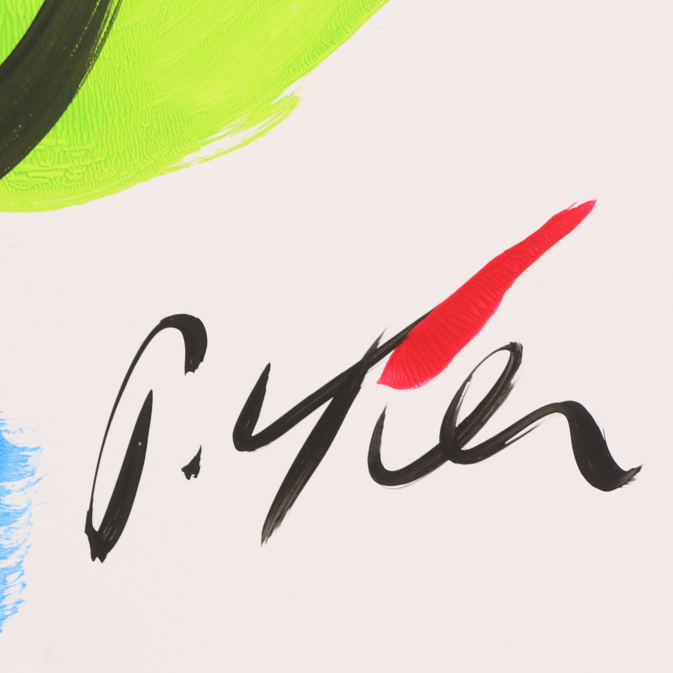 Peter Keil Abstract Acrylic Portrait Painting, Late 20th Century