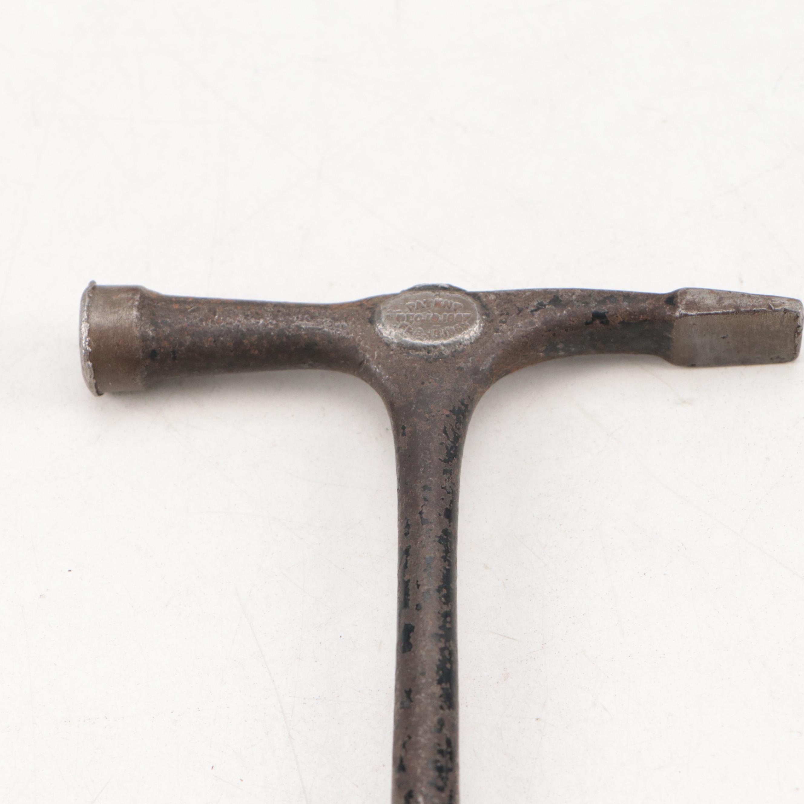 Mitteldorfer Straus Goat Head Hammer with Trammel Point and Stanley Level