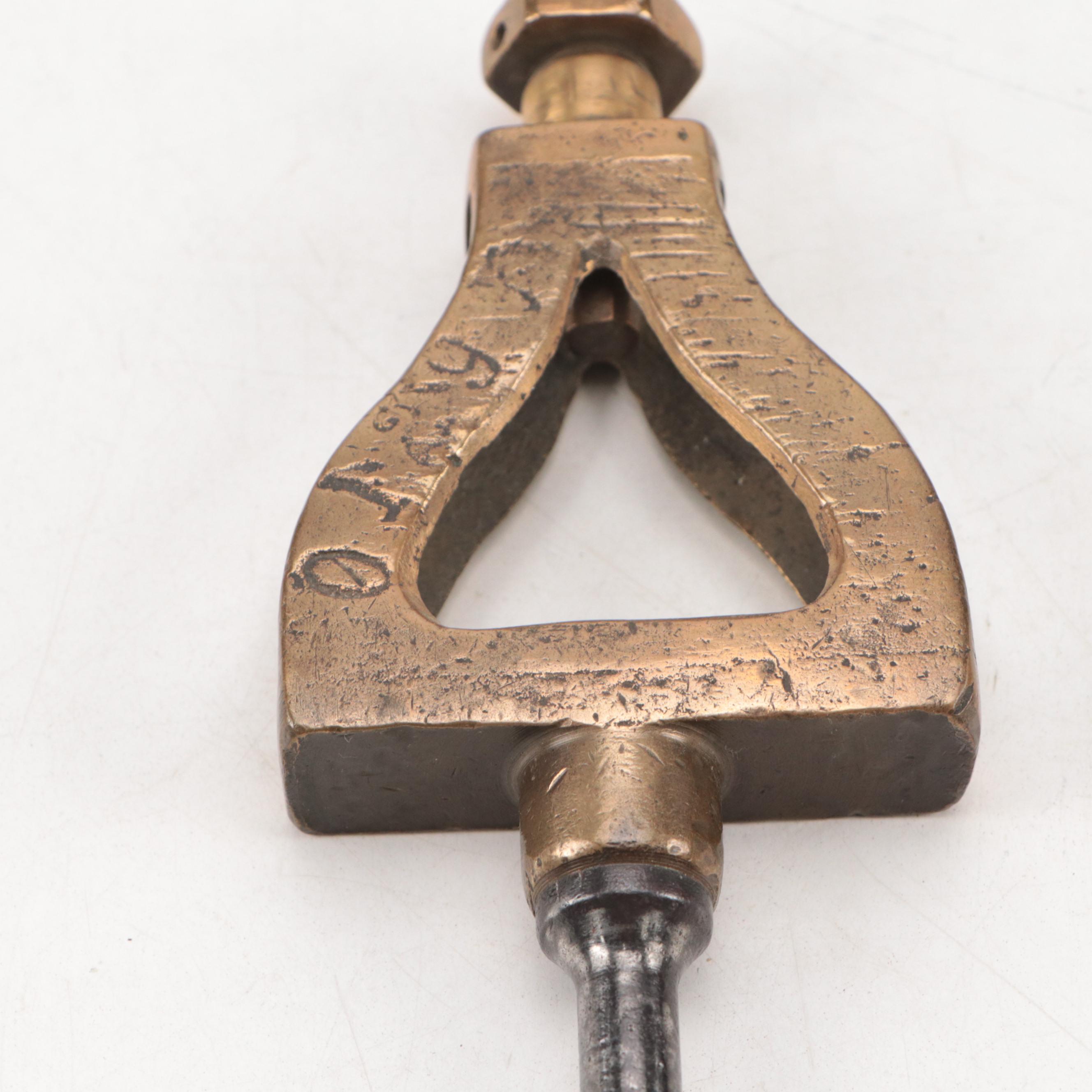 Mitteldorfer Straus Goat Head Hammer with Trammel Point and Stanley Level