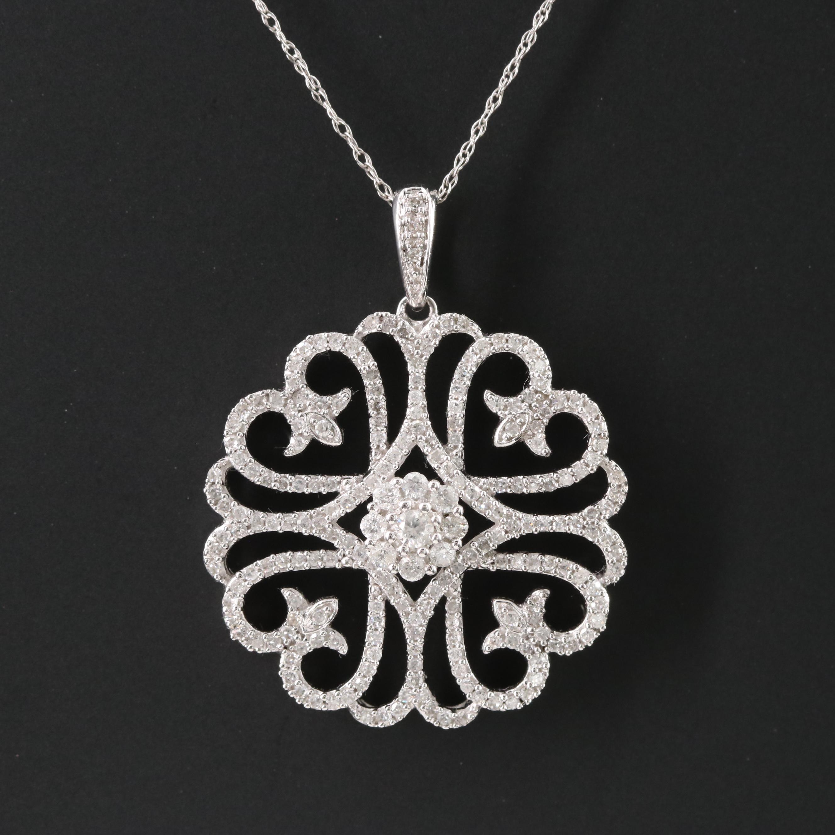 14K 0.76 CTW Diamond Pendant Necklace