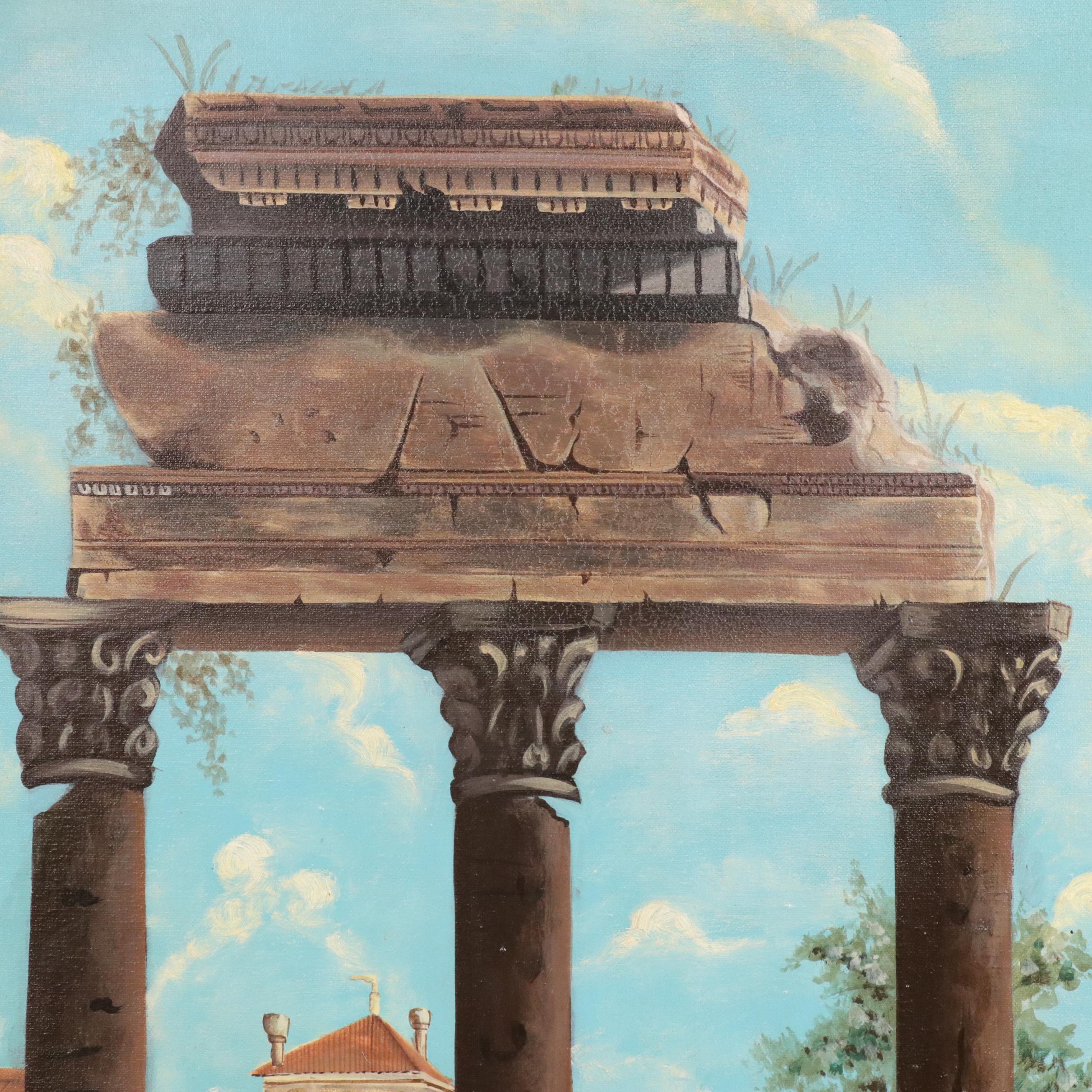 Maitland-Smith Large-Scale Oil Greco-Roman Inspired Oil Painting, Circa 2000