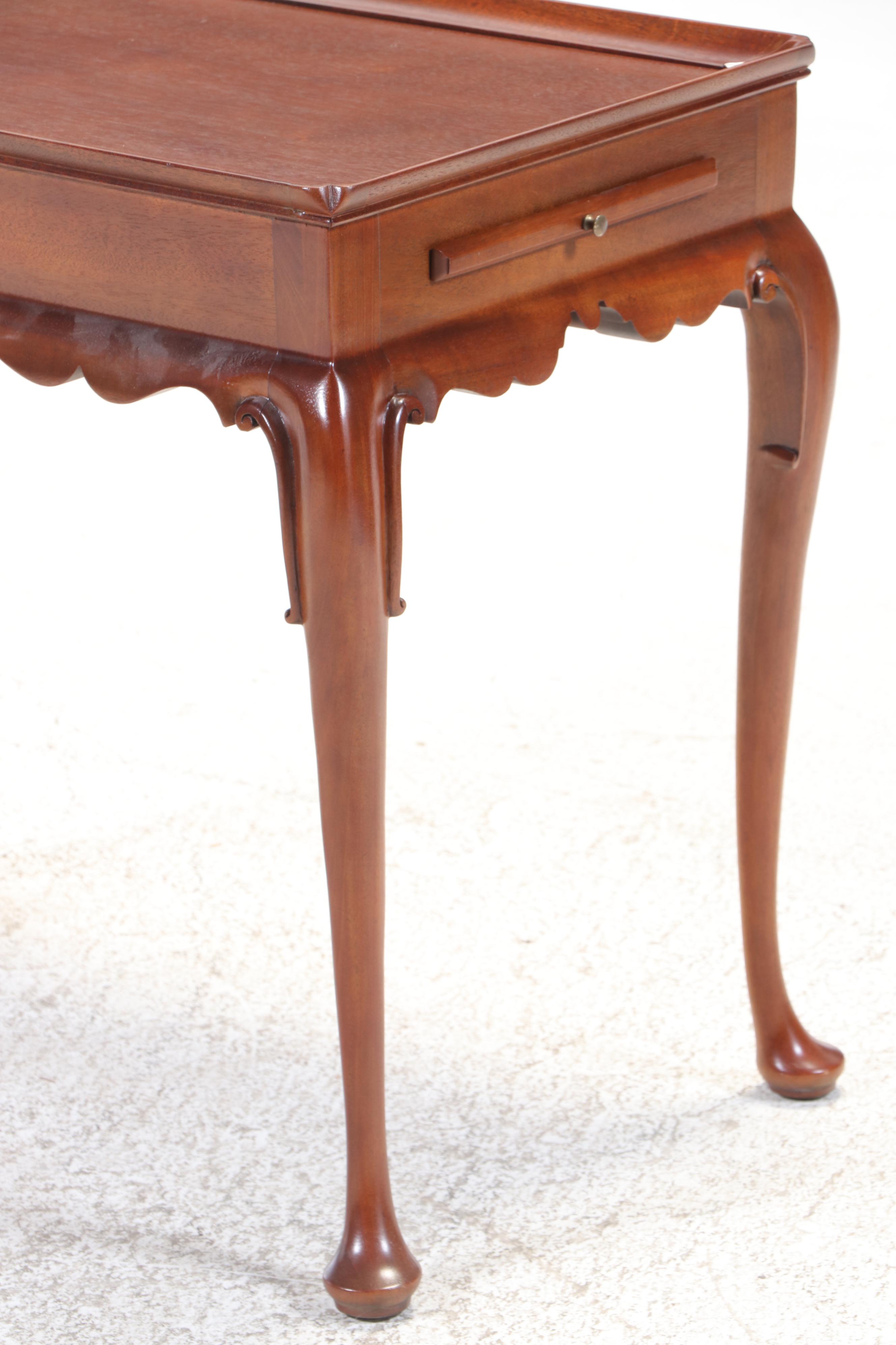 Henkel-Harris "Virginia Galleries" Queen Anne Style Mahogany Tea Table, 1978