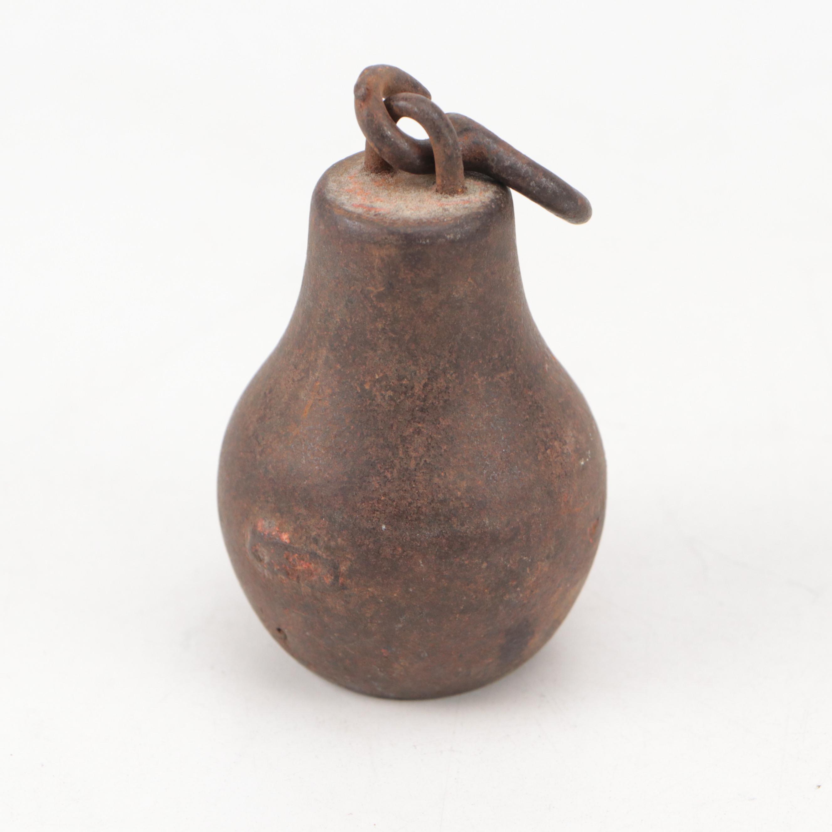 Cast Iron and Brass Weights, 1–16 lb., with Balance Scale Components