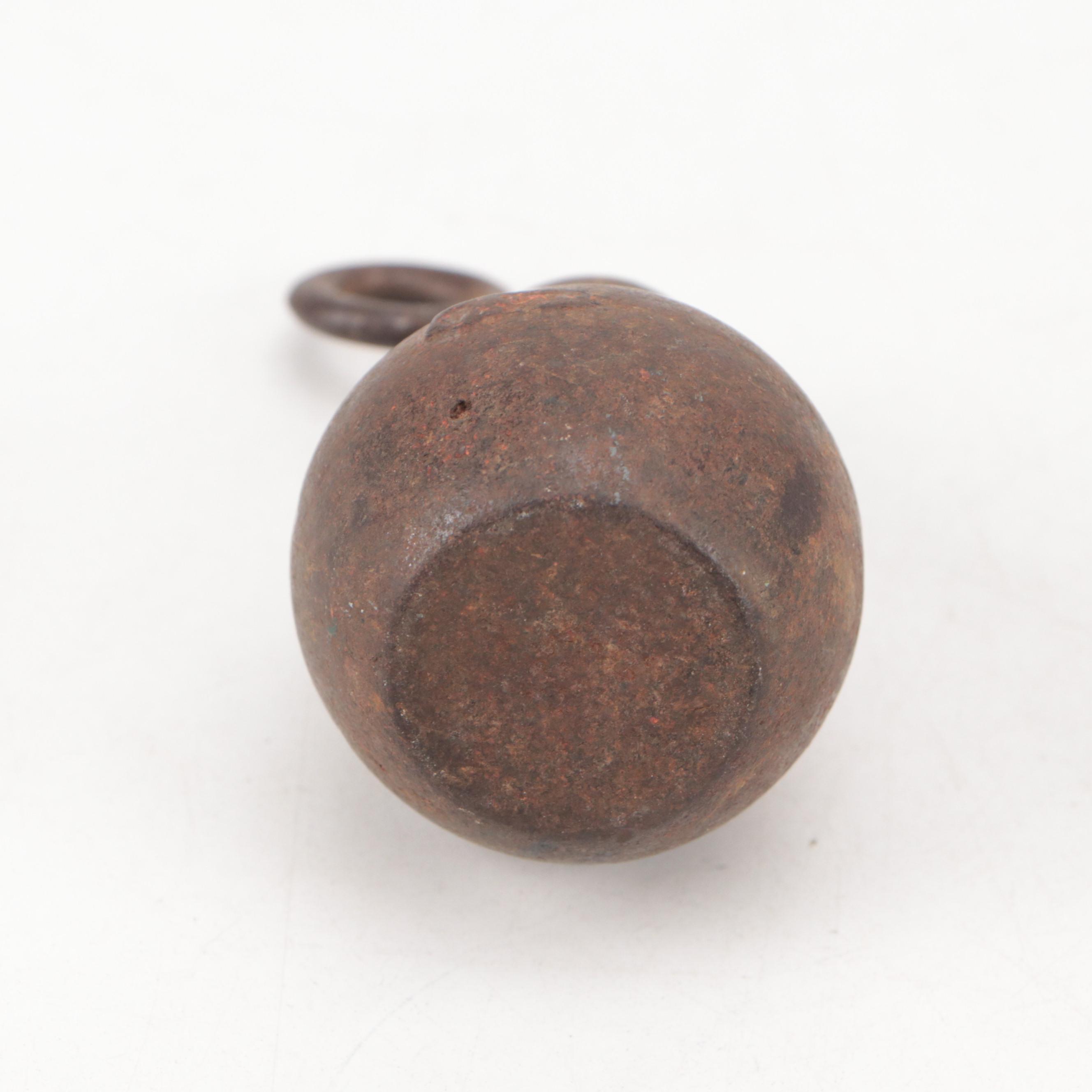 Cast Iron and Brass Weights, 1–16 lb., with Balance Scale Components