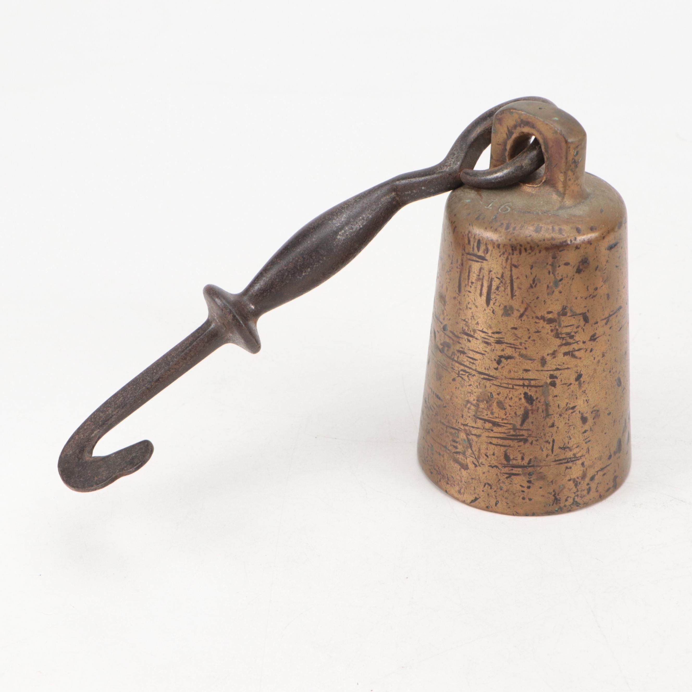Cast Iron and Brass Weights, 1–16 lb., with Balance Scale Components