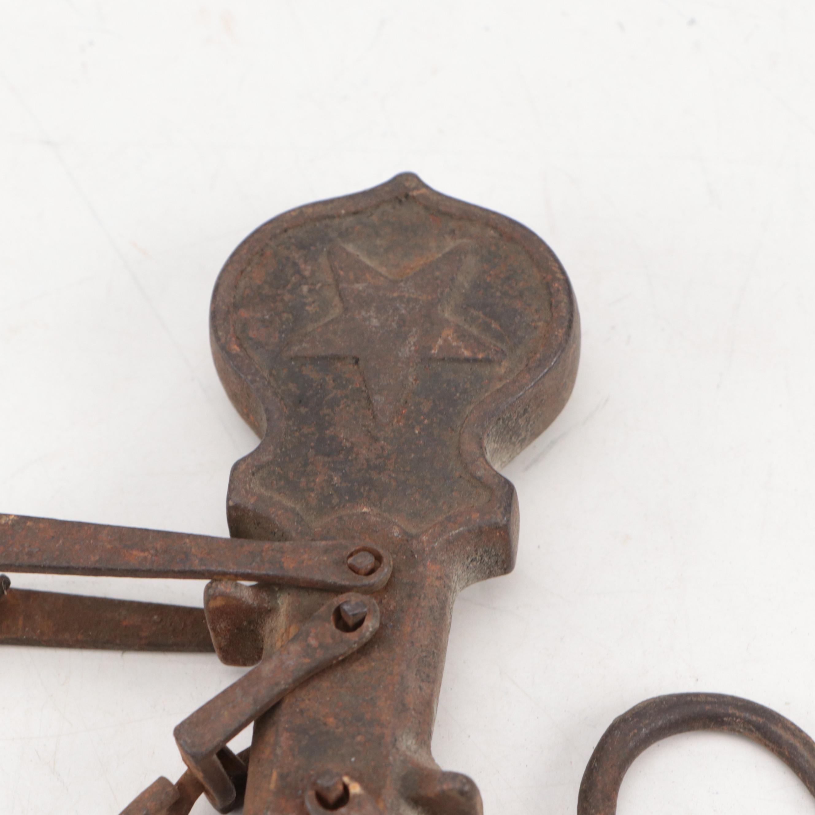 Cast Iron and Brass Weights, 1–16 lb., with Balance Scale Components