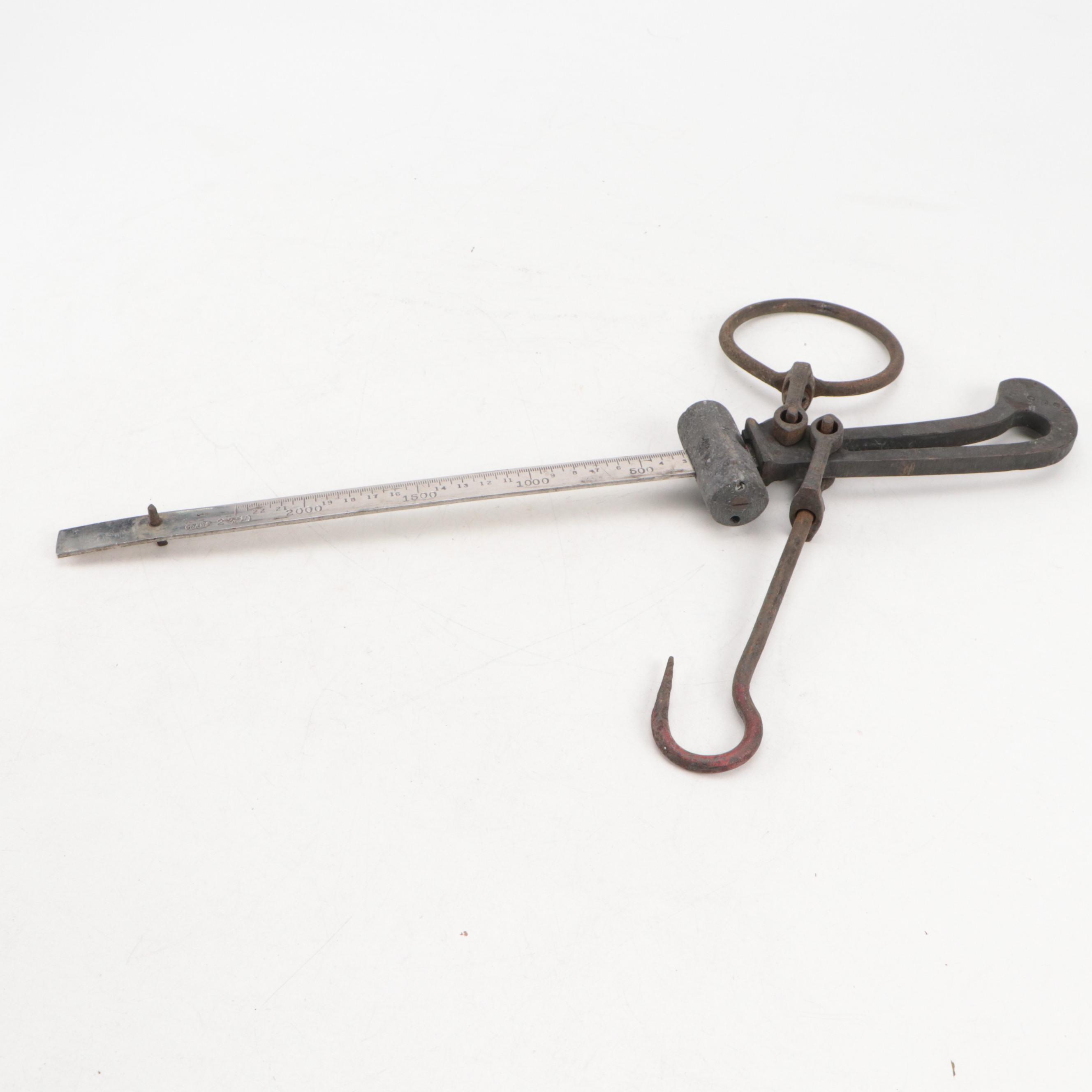 Cast Iron and Brass Weights, 1–16 lb., with Balance Scale Components