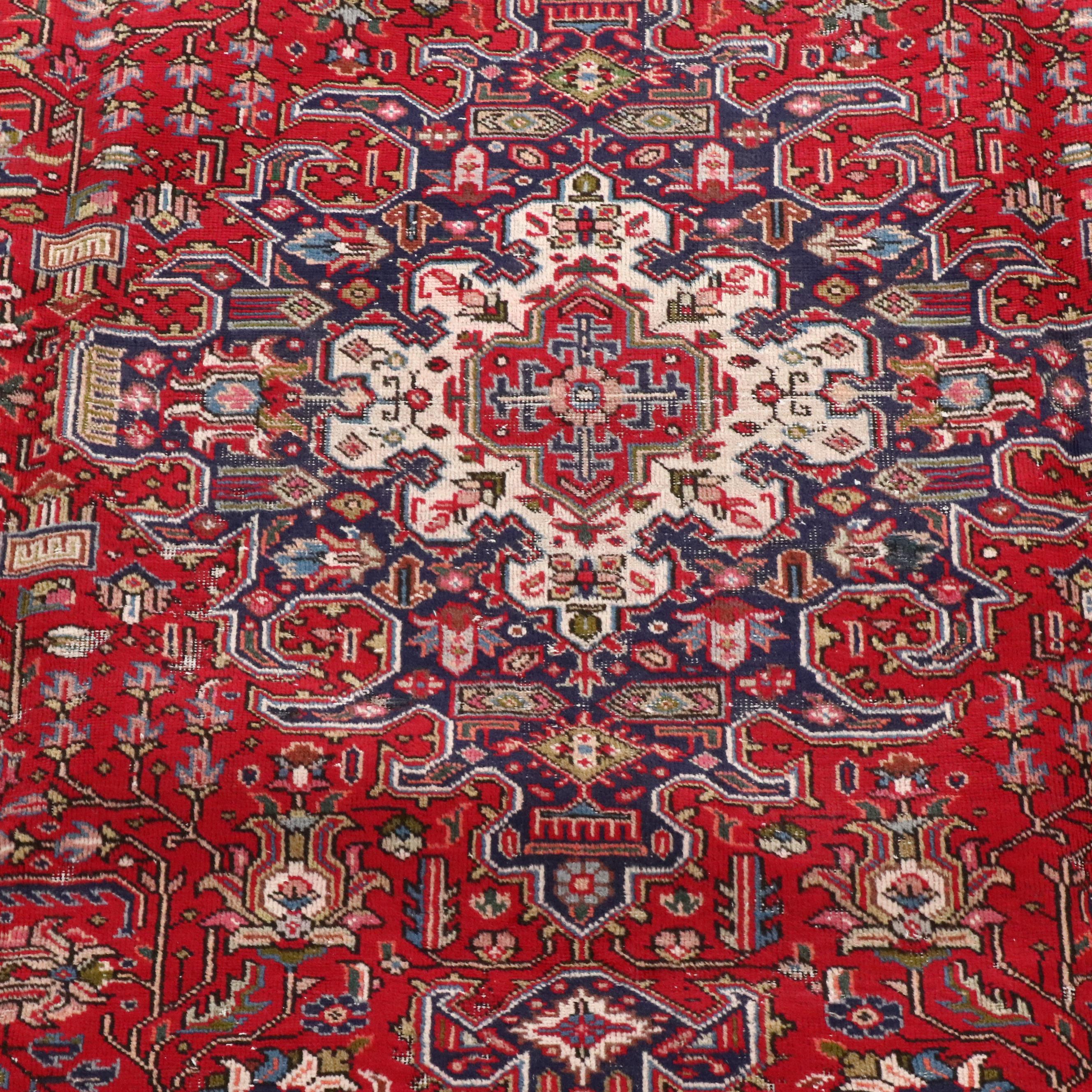 9'6 x 12'5 Hand-Knotted Persian Heriz Room Sized Rug