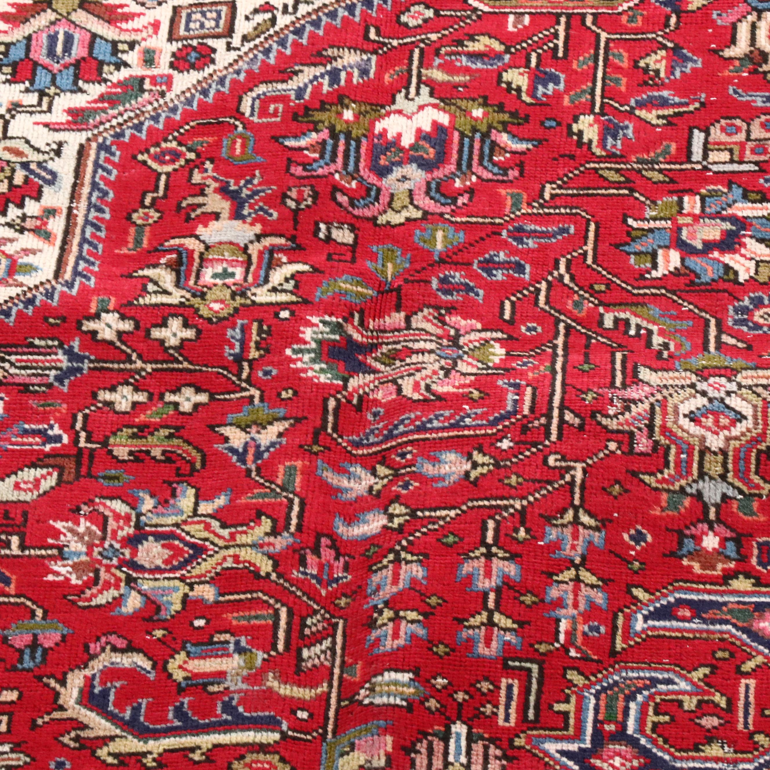 9'6 x 12'5 Hand-Knotted Persian Heriz Room Sized Rug