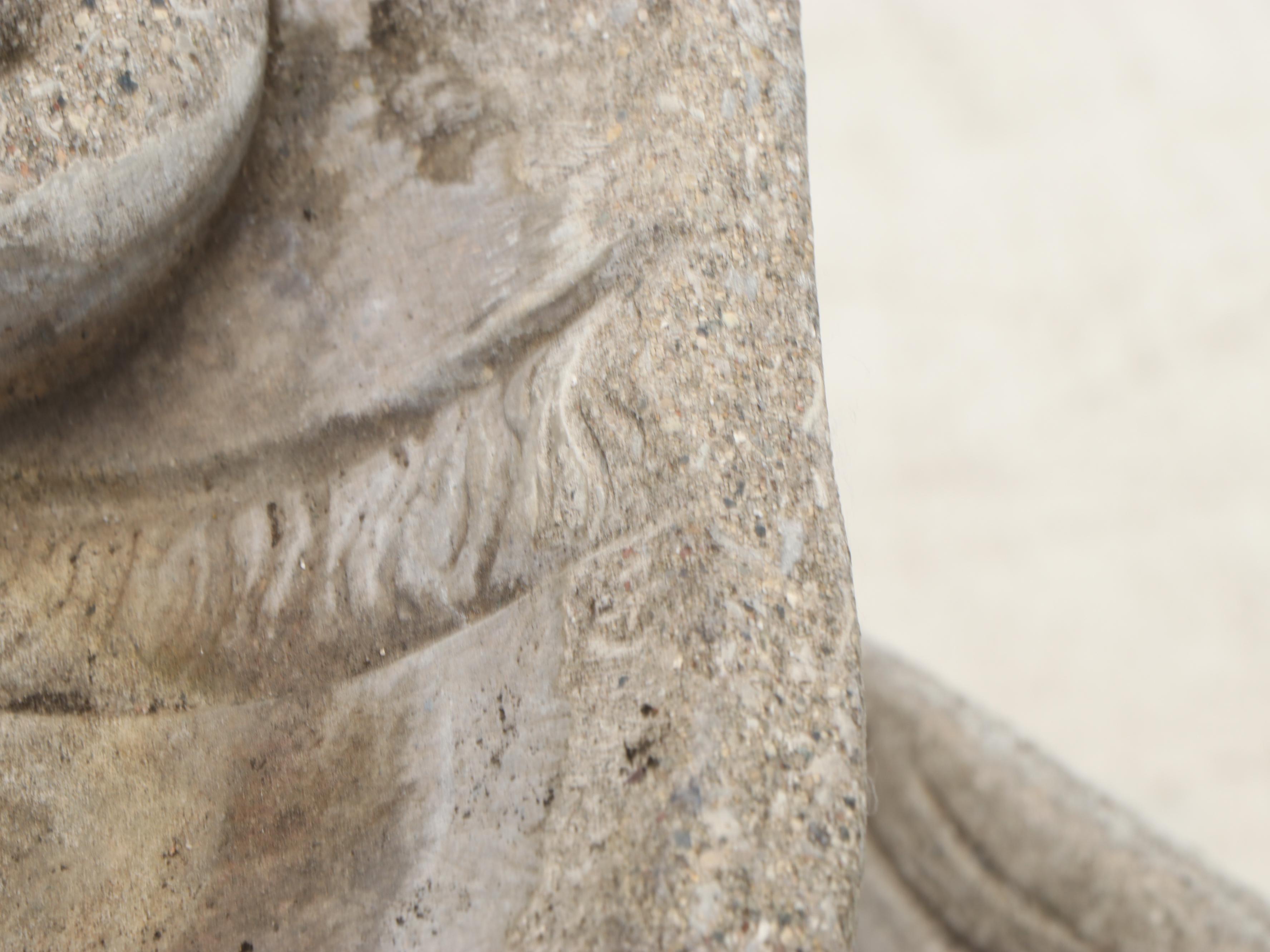 Henri Studio Boy Listening to Conch Cast Concrete Garden Fountain
