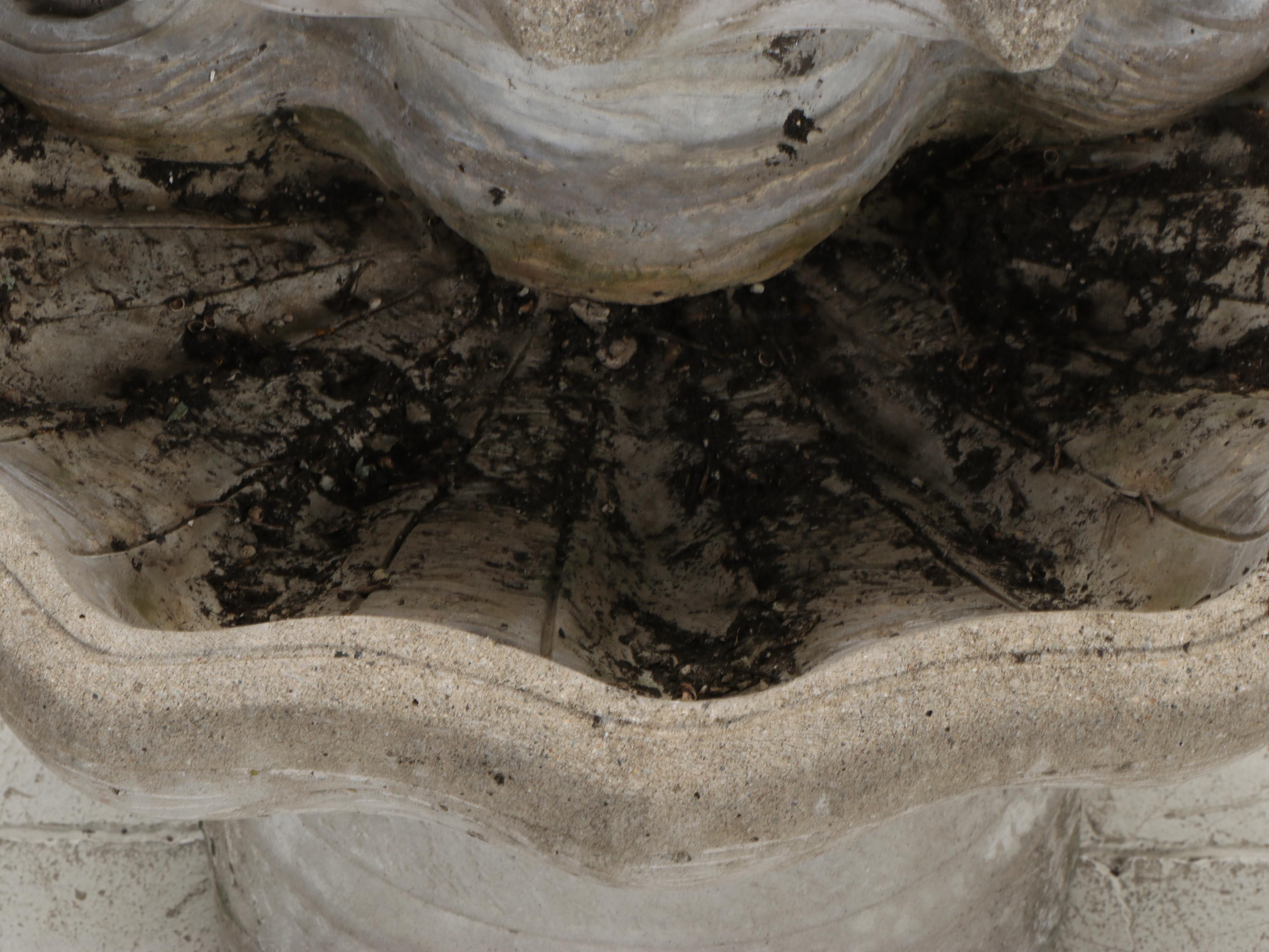 Henri Studio Boy Listening to Conch Cast Concrete Garden Fountain