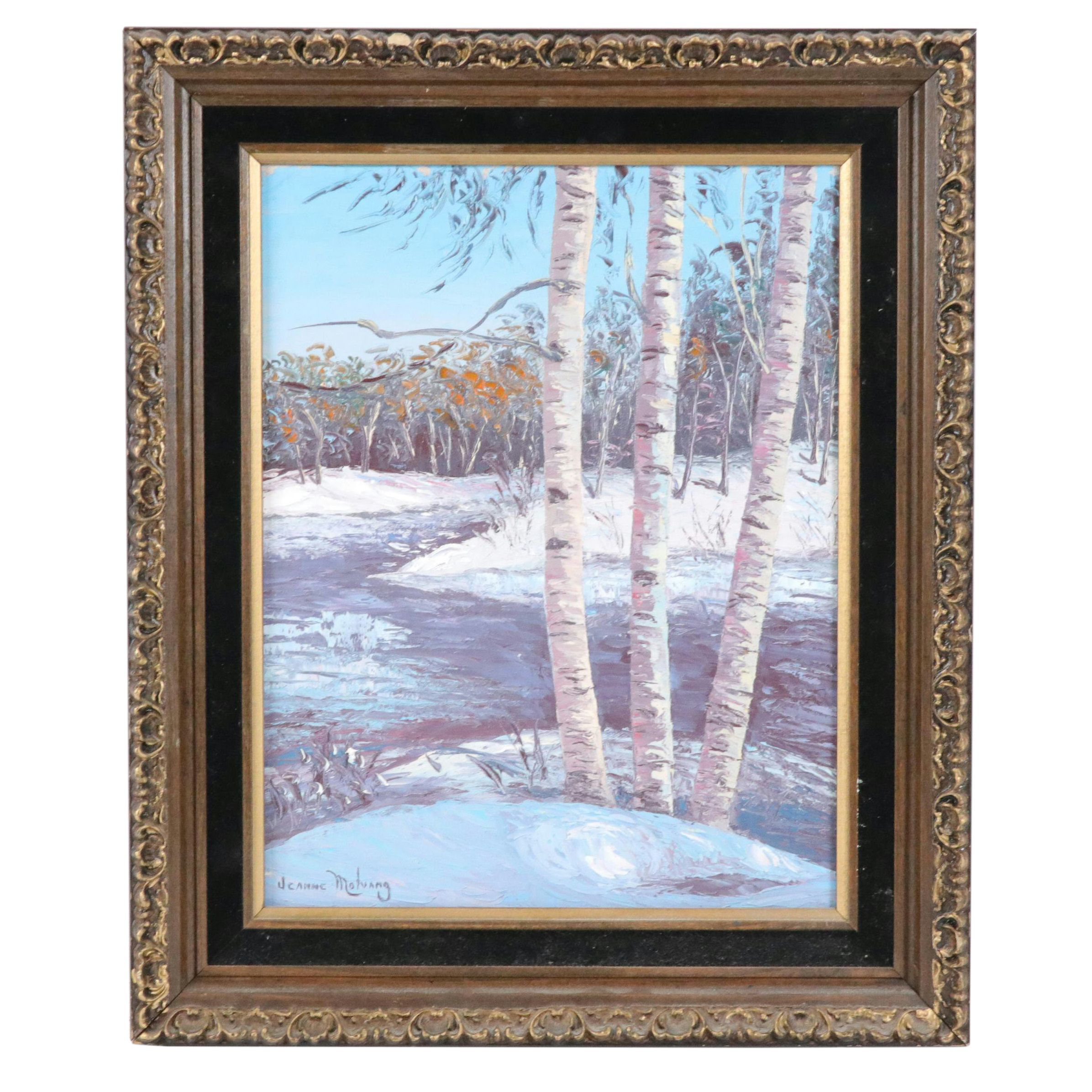 Jeanne Moluang Oil Painting "Michigan Winter," 1979