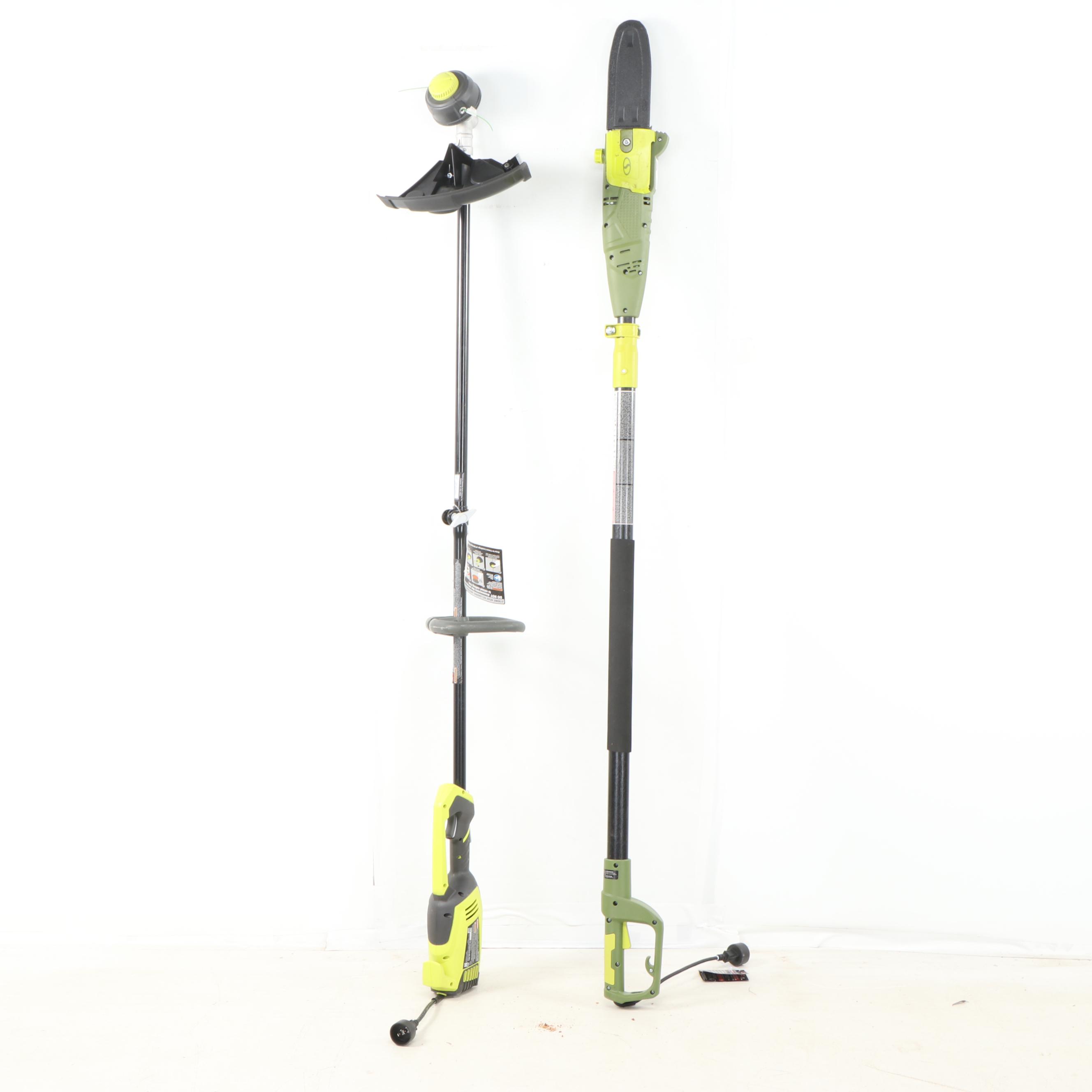 Sunjoe Electric Pole Chainsaw and String Trimmer & Black+Decker Alligator Lopper