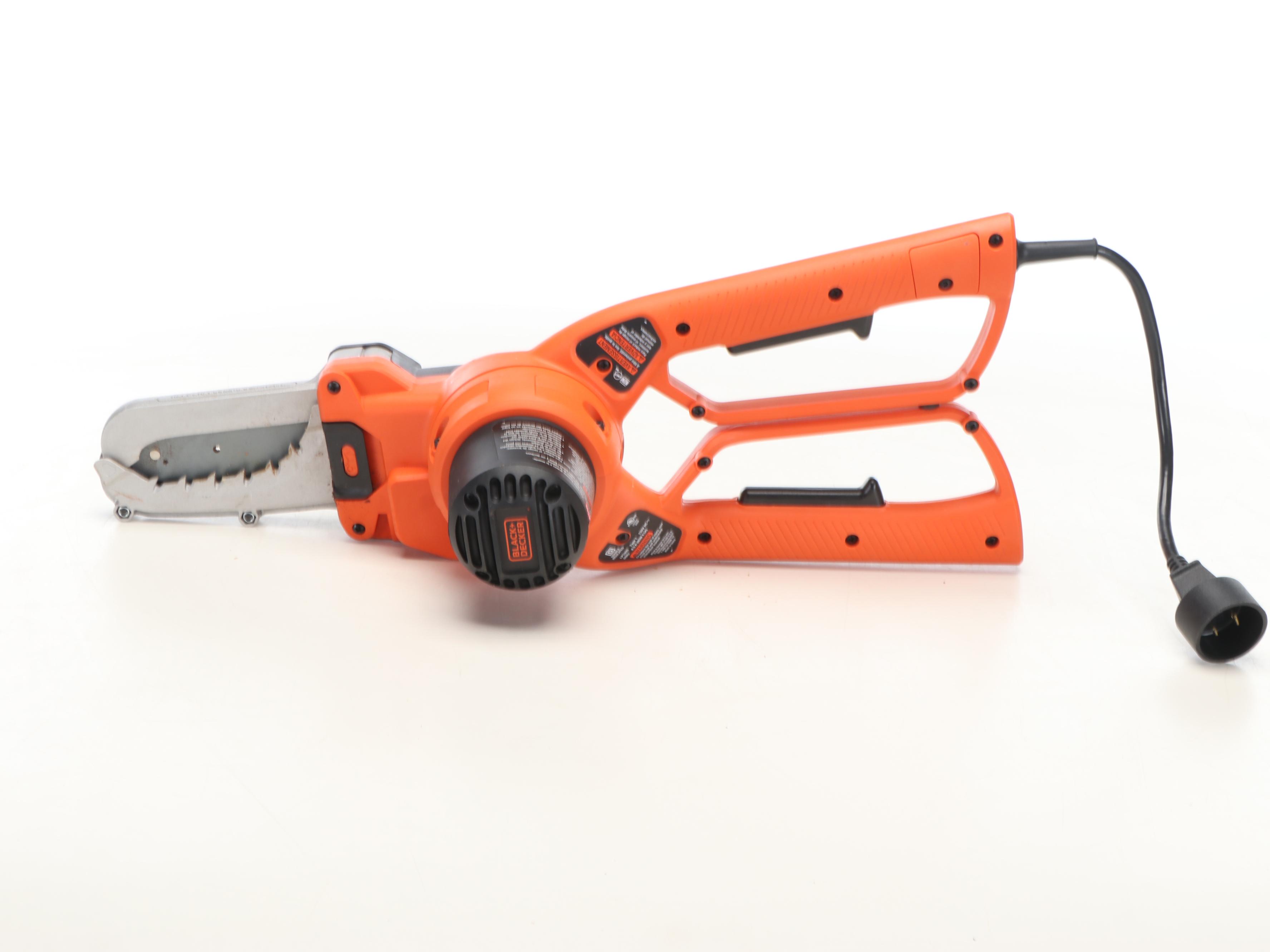 Sunjoe Electric Pole Chainsaw and String Trimmer & Black+Decker Alligator Lopper