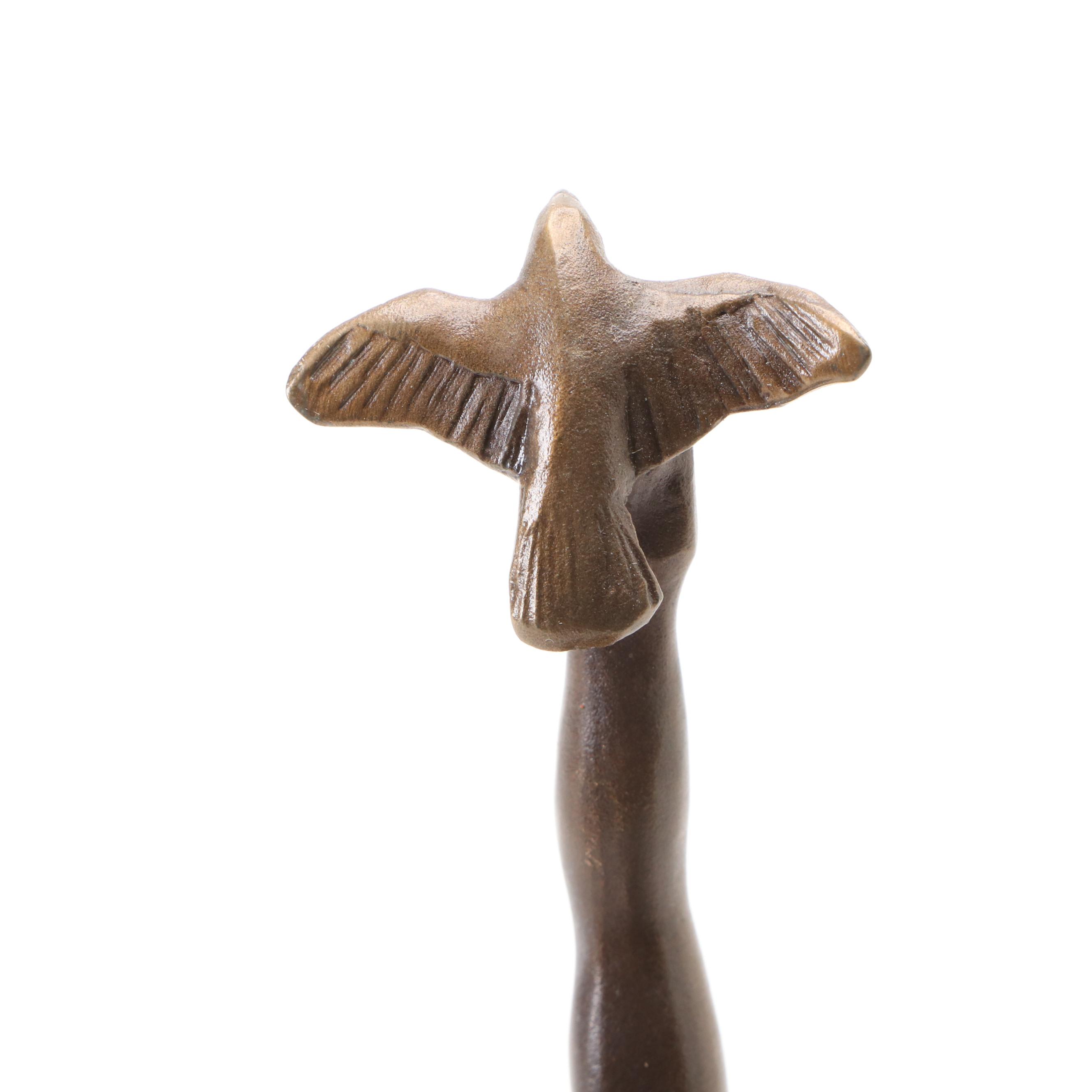 Art Deco Style Dancing Angel with Dove Bronze Sculpture