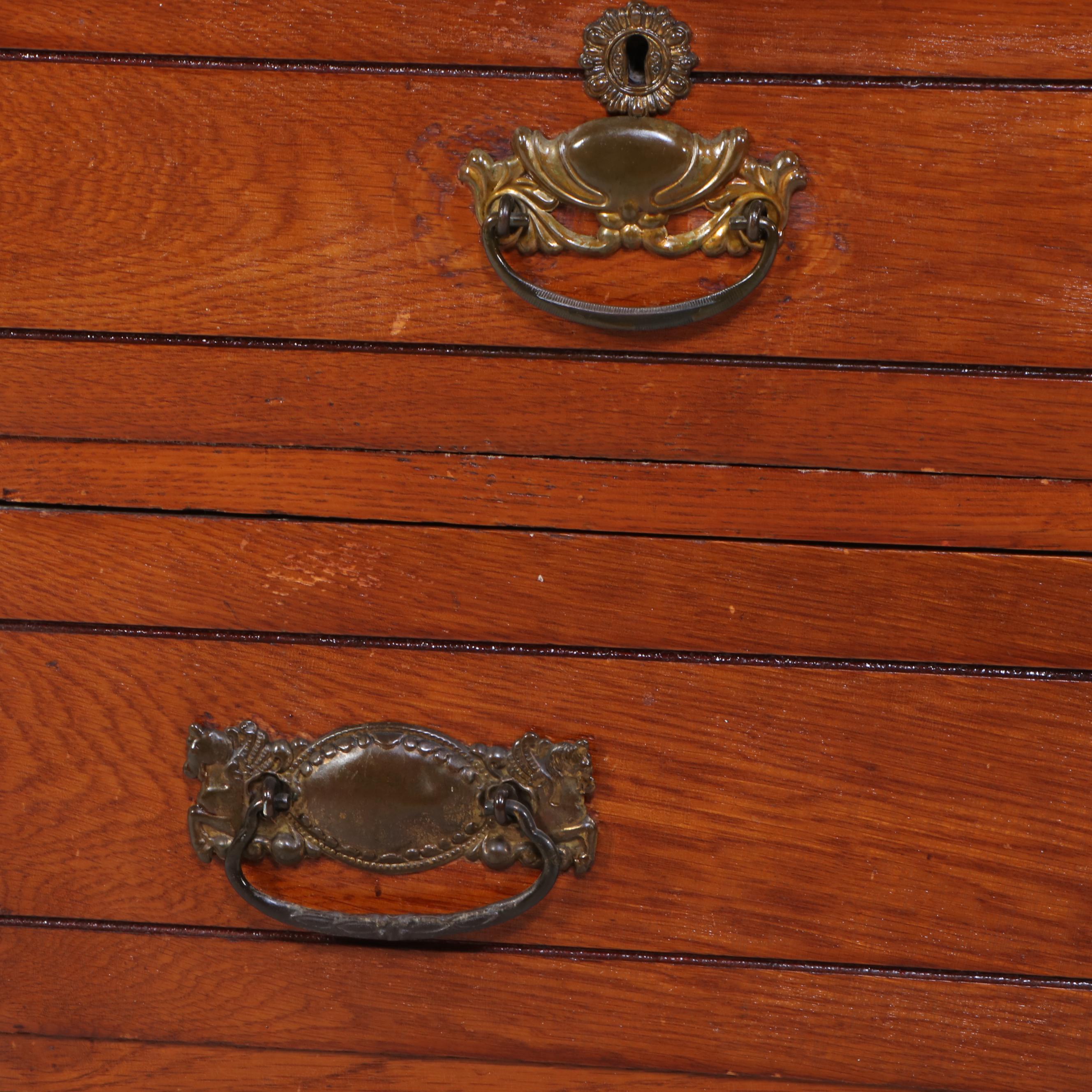 Late Victorian Oak Four-Drawer Dresser, Circa 1900