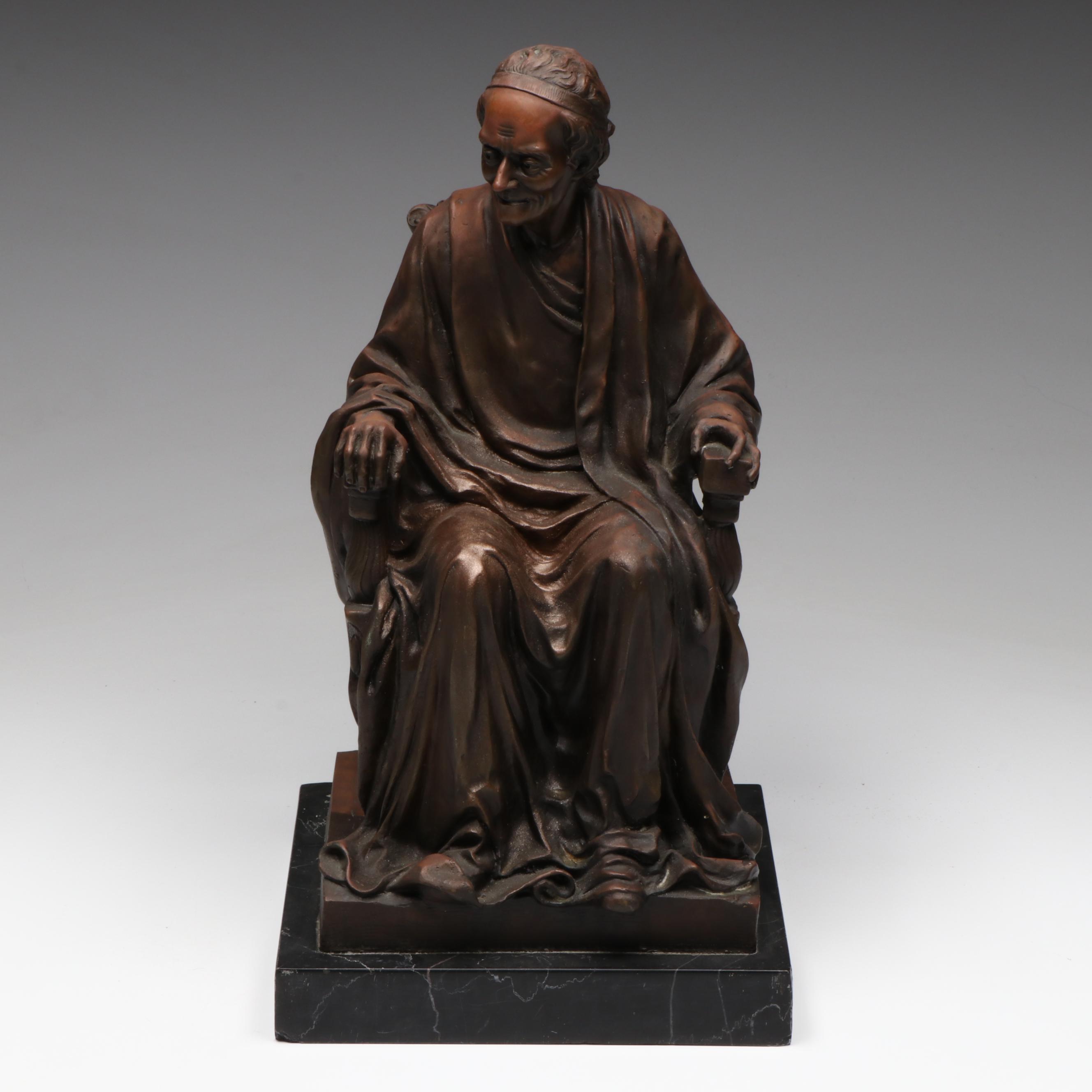 "Seated Voltaire" After Jean-Antoine Houdon