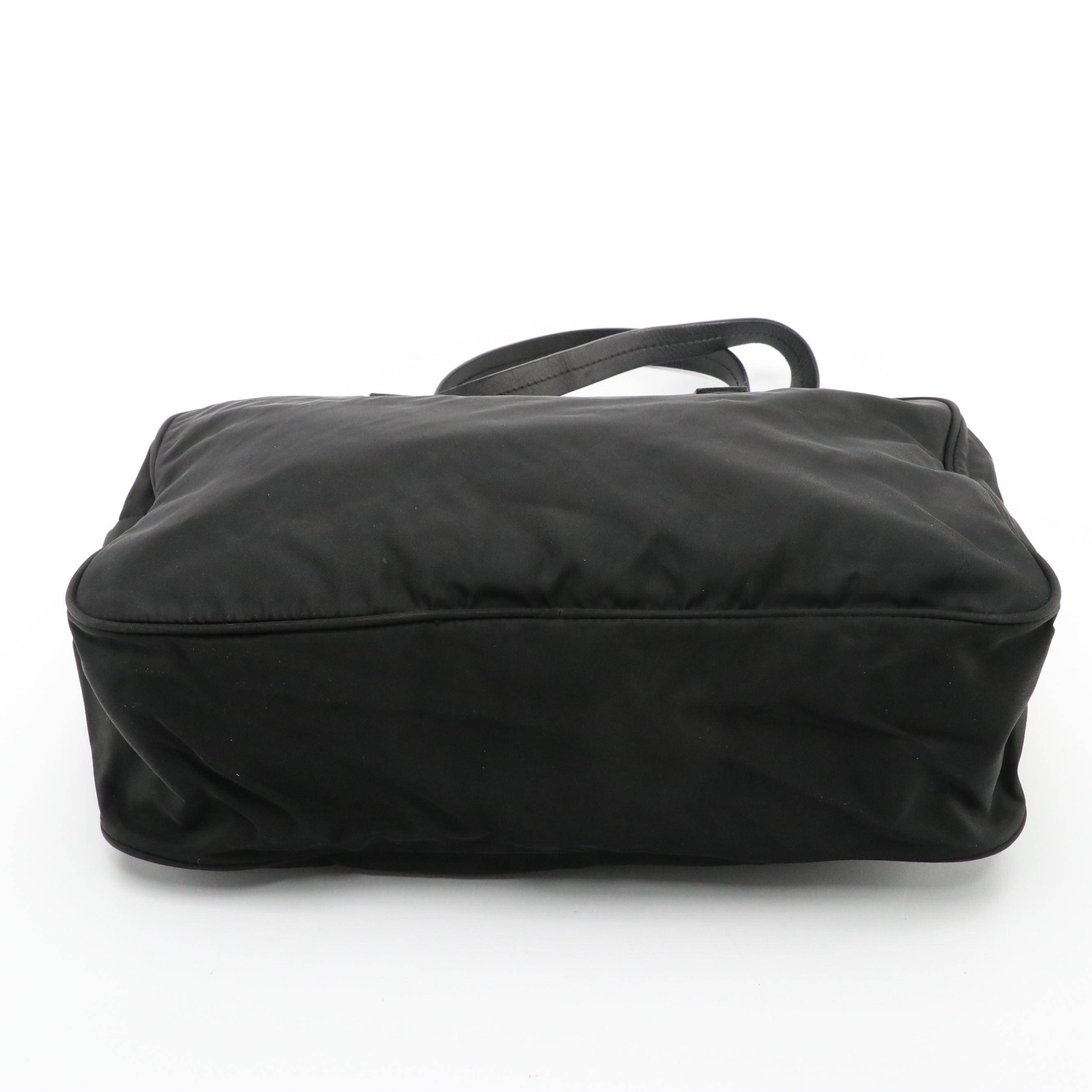 Prada Boston Bag in Black Nylon with Leather Trim