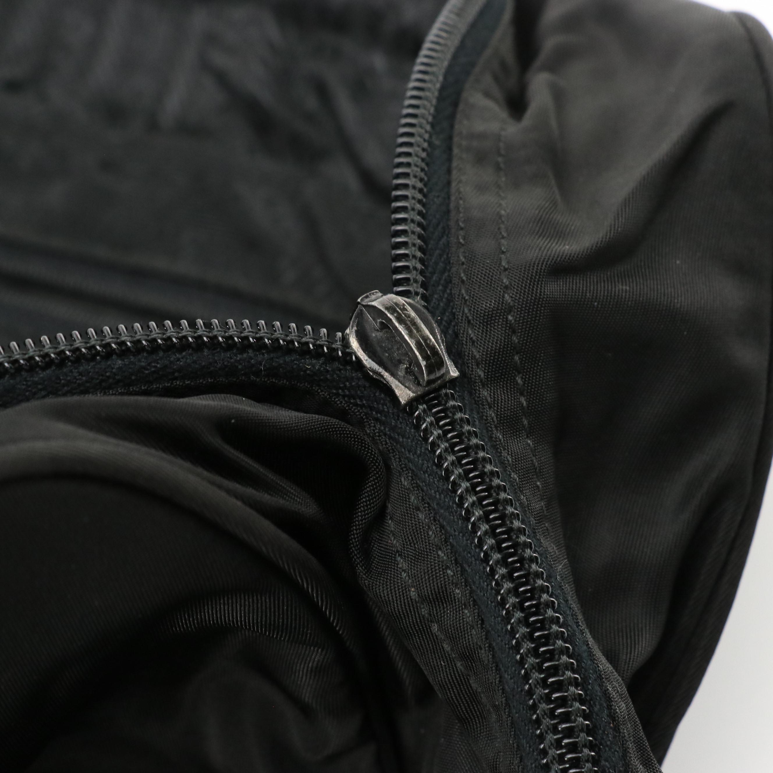 Prada Boston Bag in Black Nylon with Leather Trim