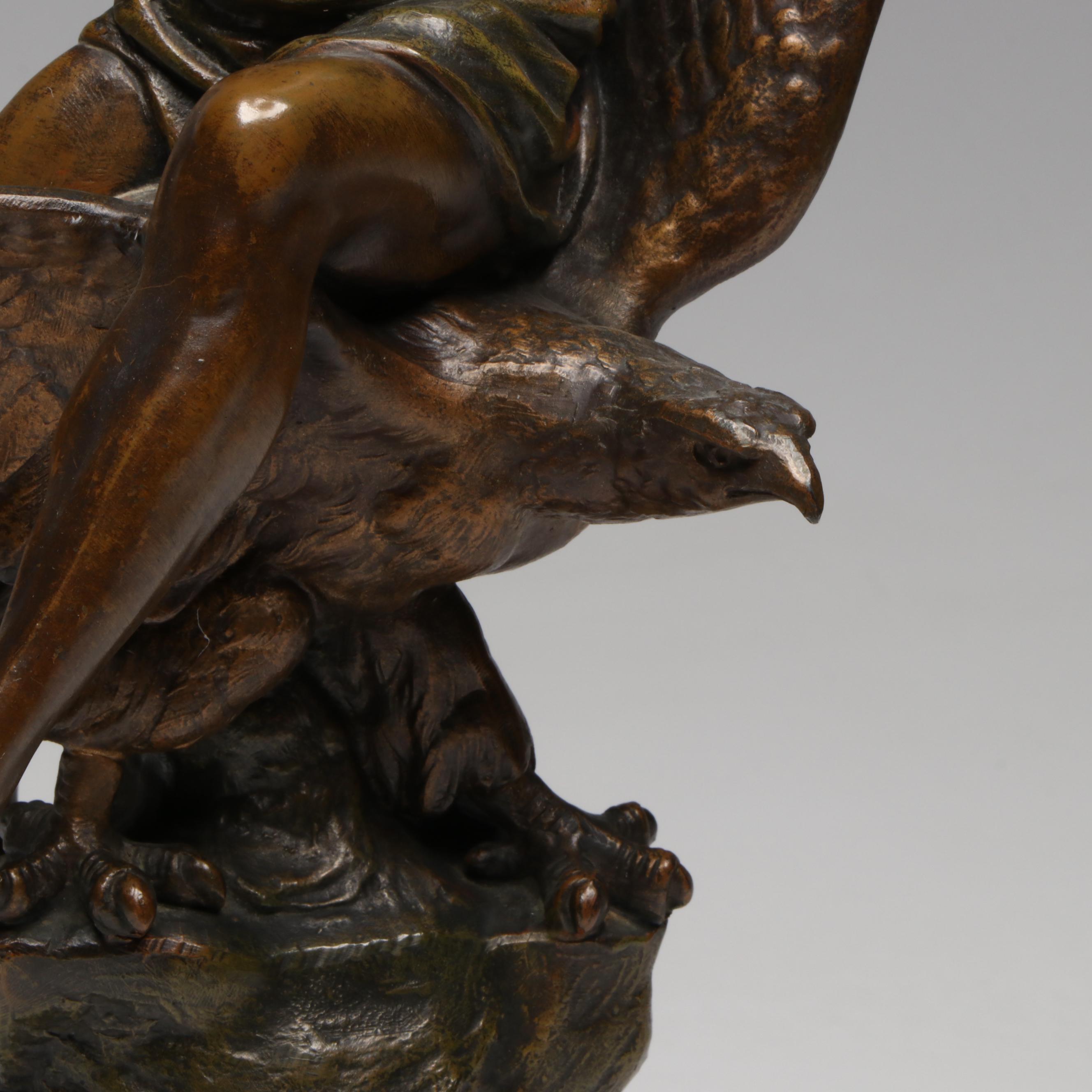 Patinated Brass After Émile Louis Picault "L'Étude Affranchit la Pensée"