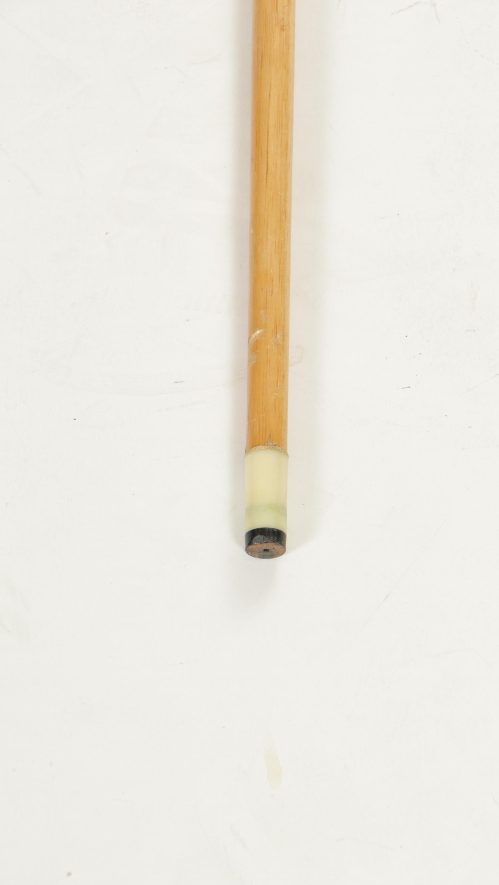 Carved Wood and Brass Wood Walking Stick and Pool Cue with Dragon Design