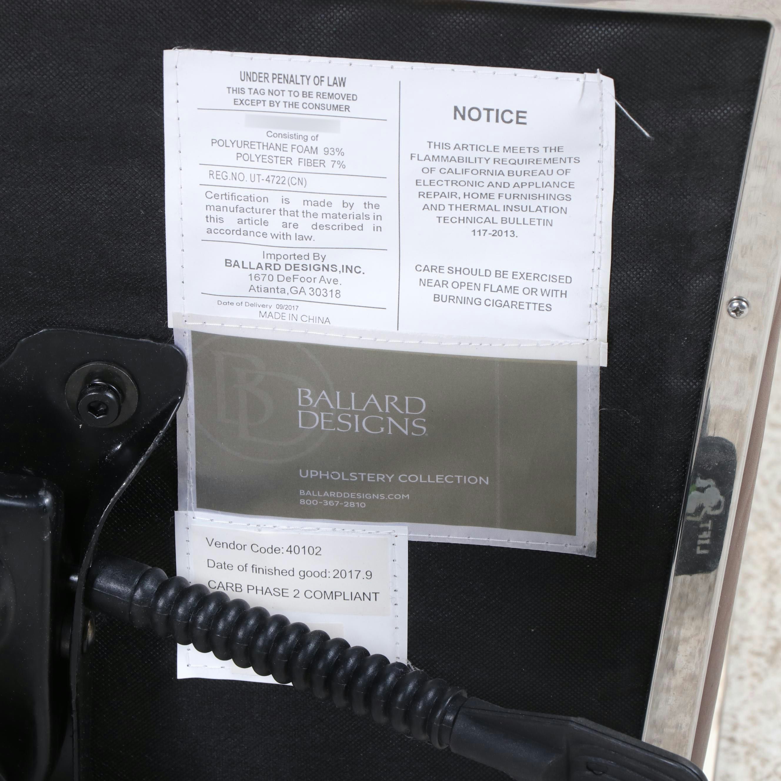 Ballard Designs "Soko" Chrome and Leather Adjustable-Height Swivel Desk Chair