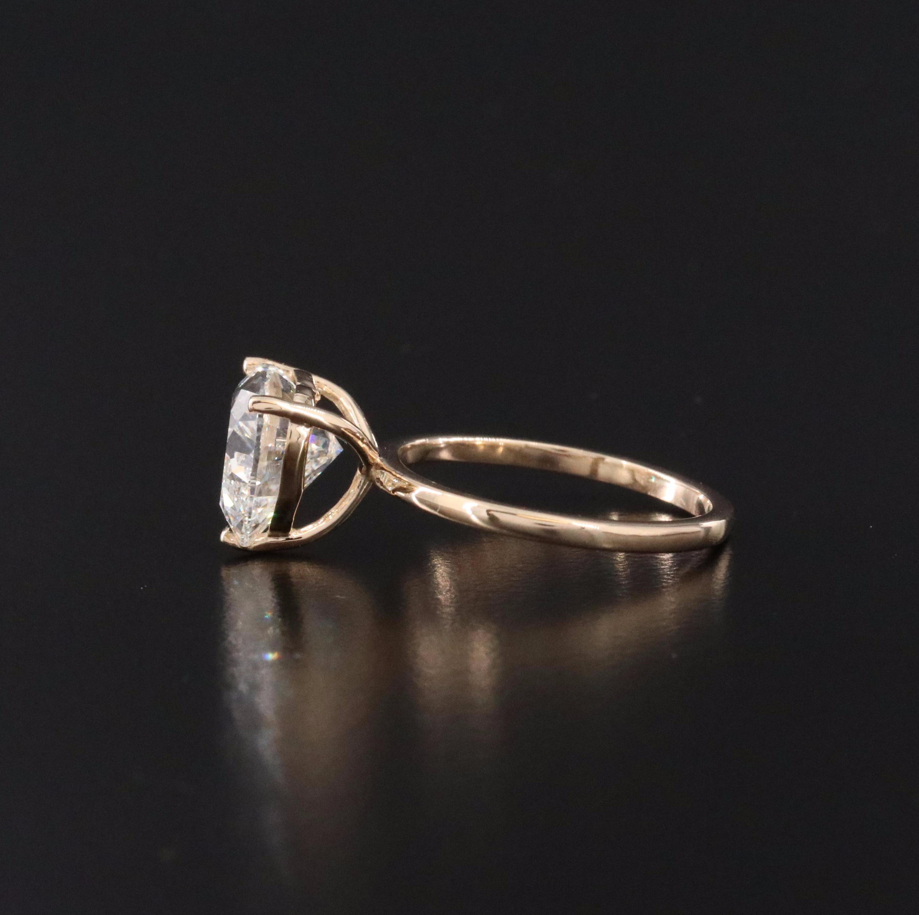 14K 4.08 CTW Lab Grown Diamond Solitaire Ring with IGI Report