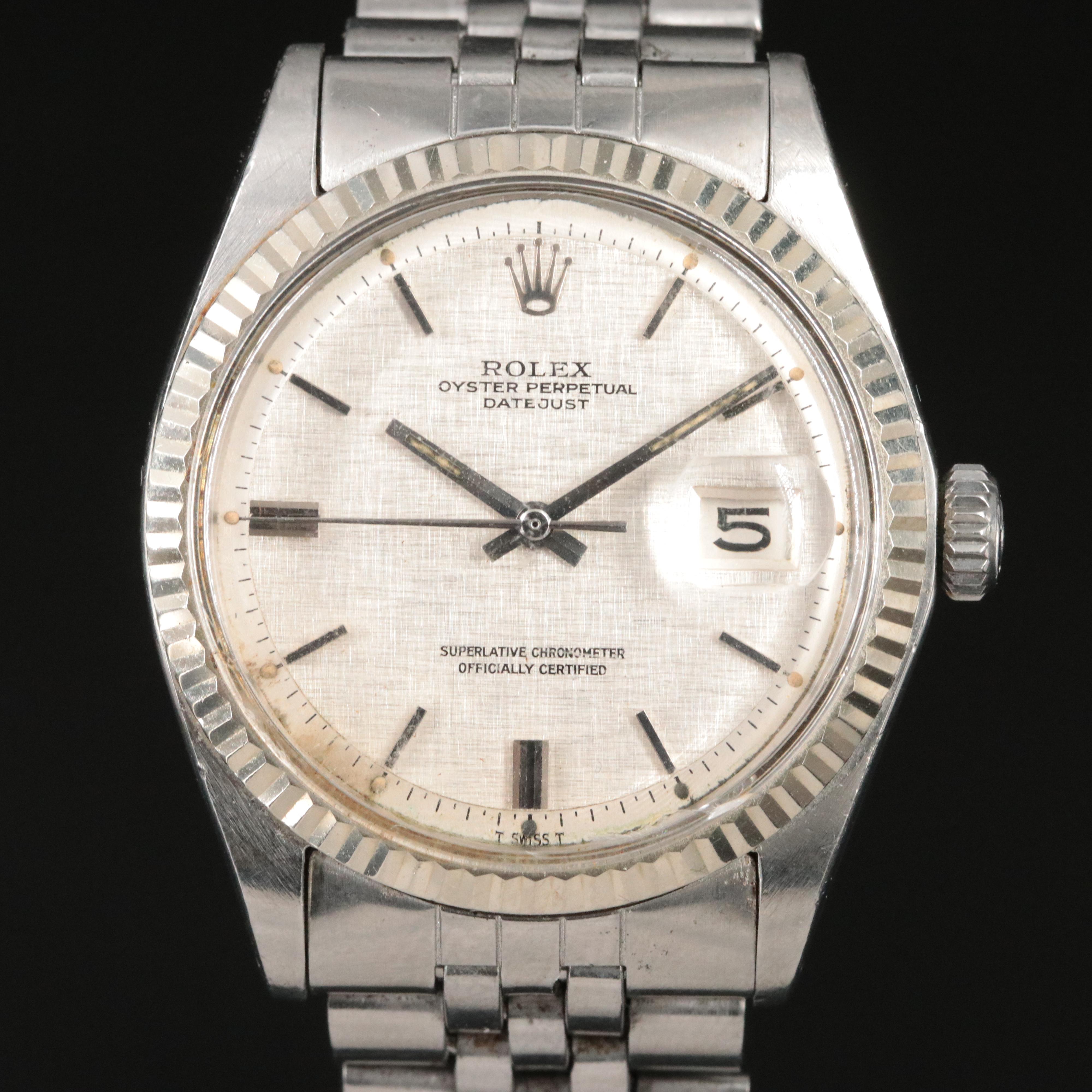 1970 Rolex Pie Pan Dial Datejust Watch