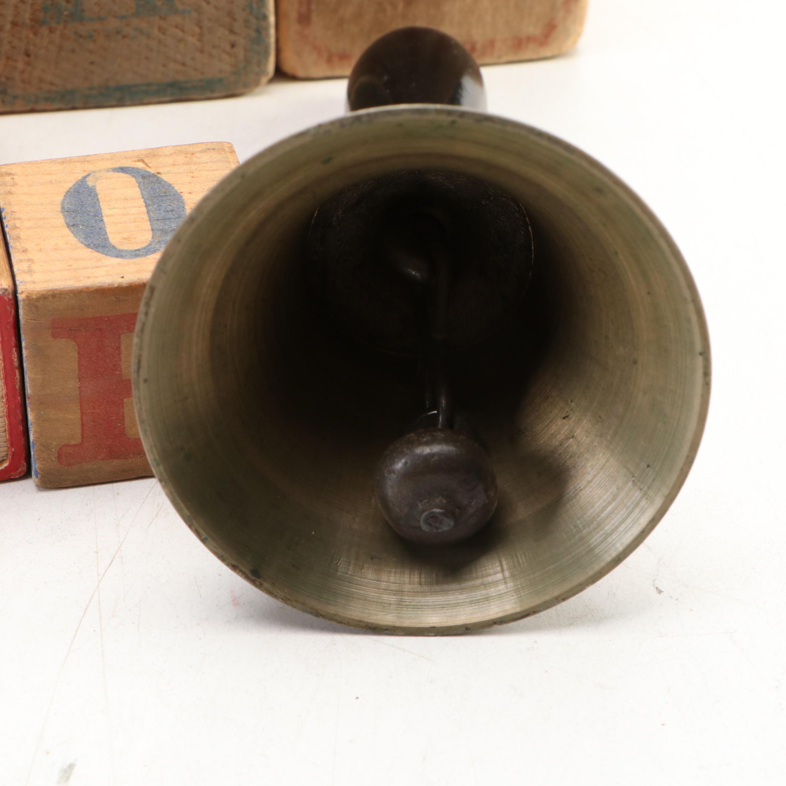 Educational Board, Letter Block, Wagon, Bell and More Toys, Early to Mid-20th C.