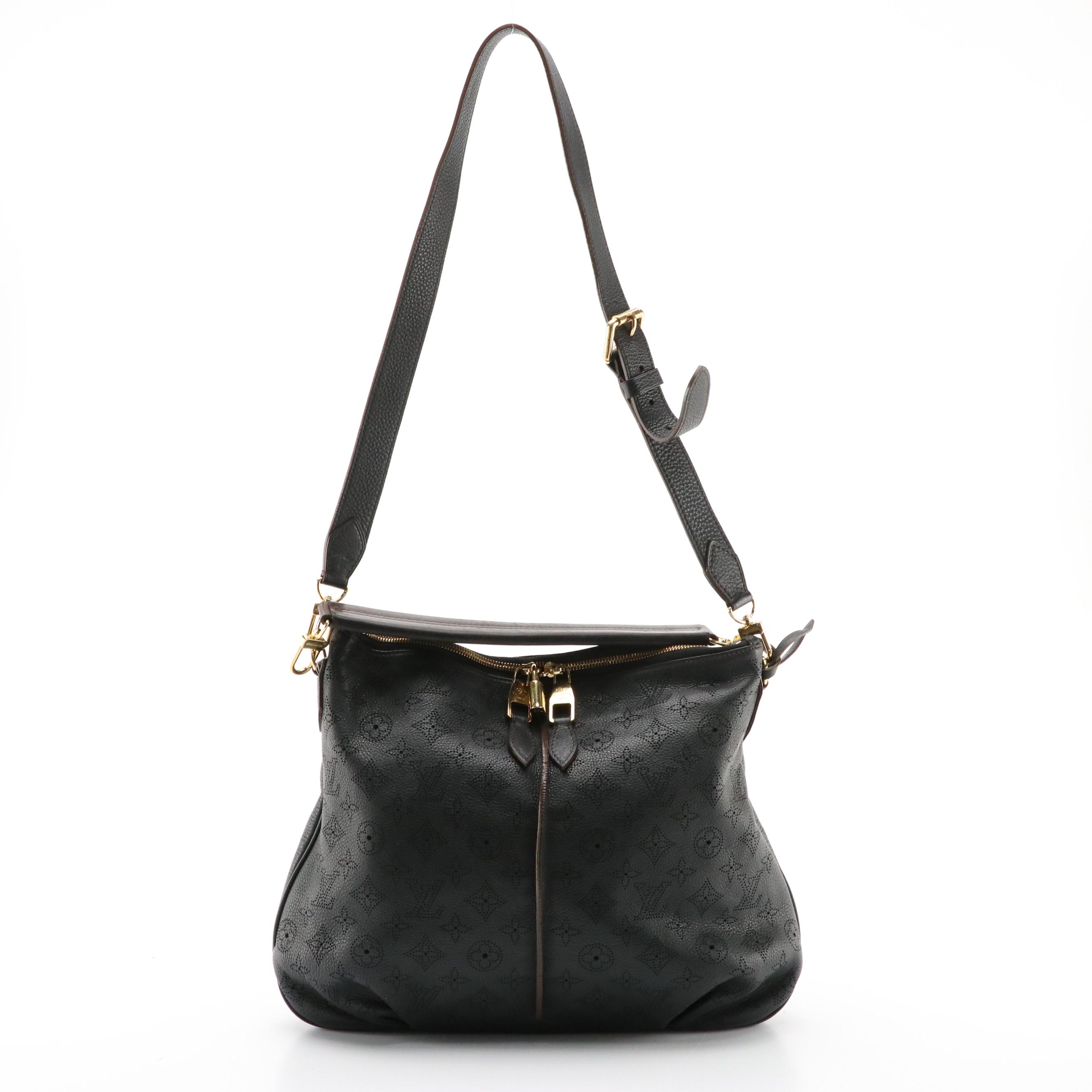 Louis Vuitton Selene PM Hobo Two-Way Bag in Monogram Mahina Leather