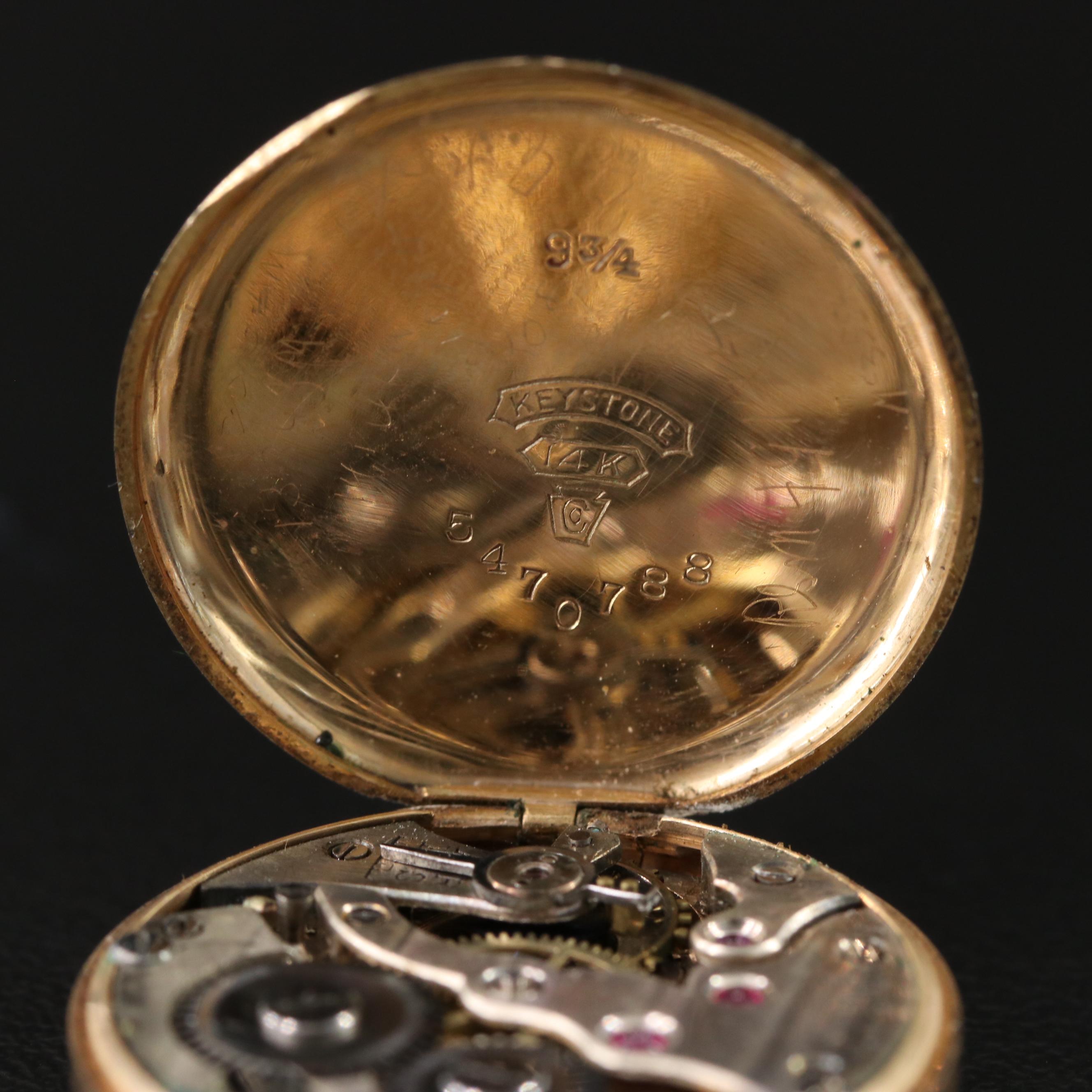 14K Swiss Convertible Pocket Watch Pin