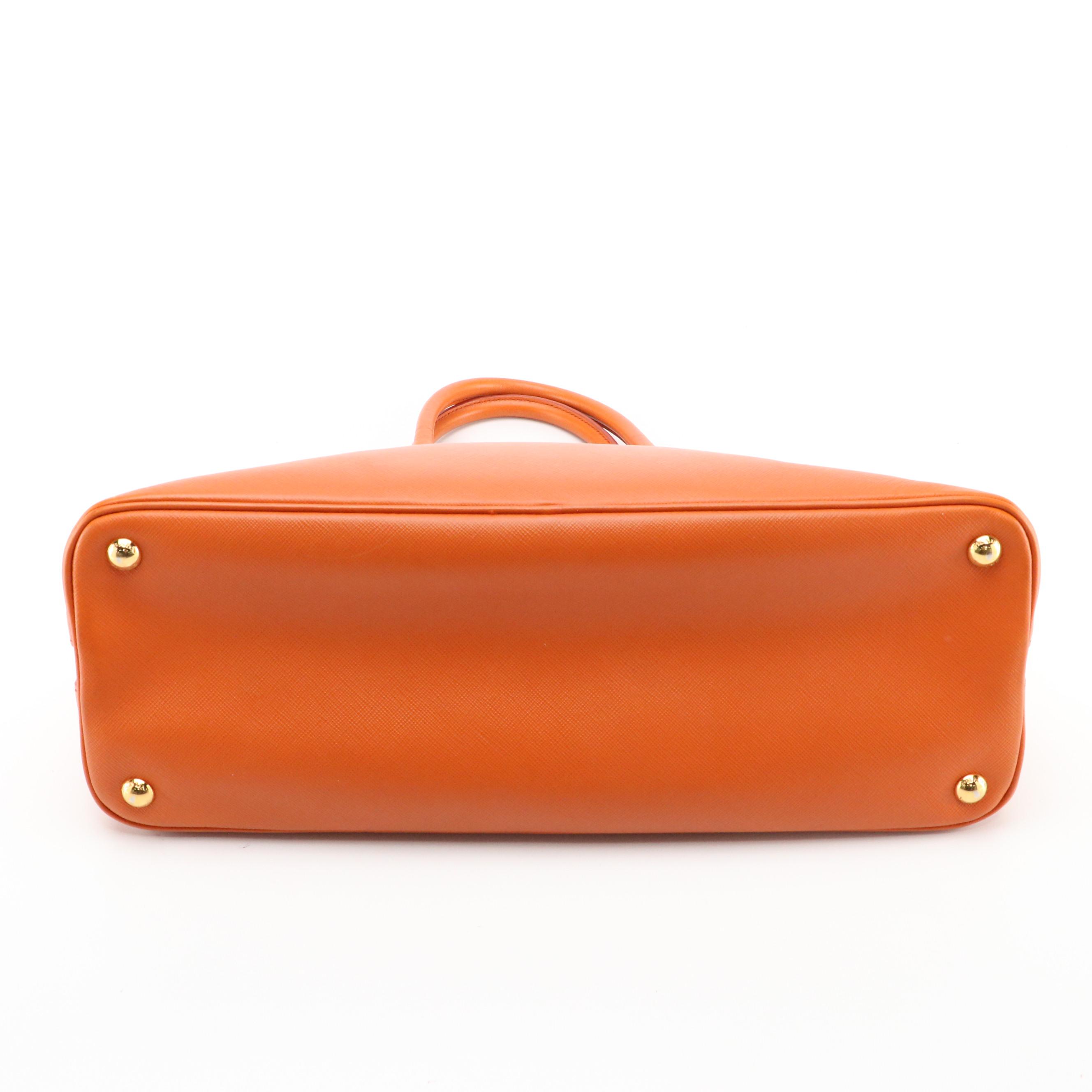 Prada Promenade Large Bag in Orange Saffiano Leather